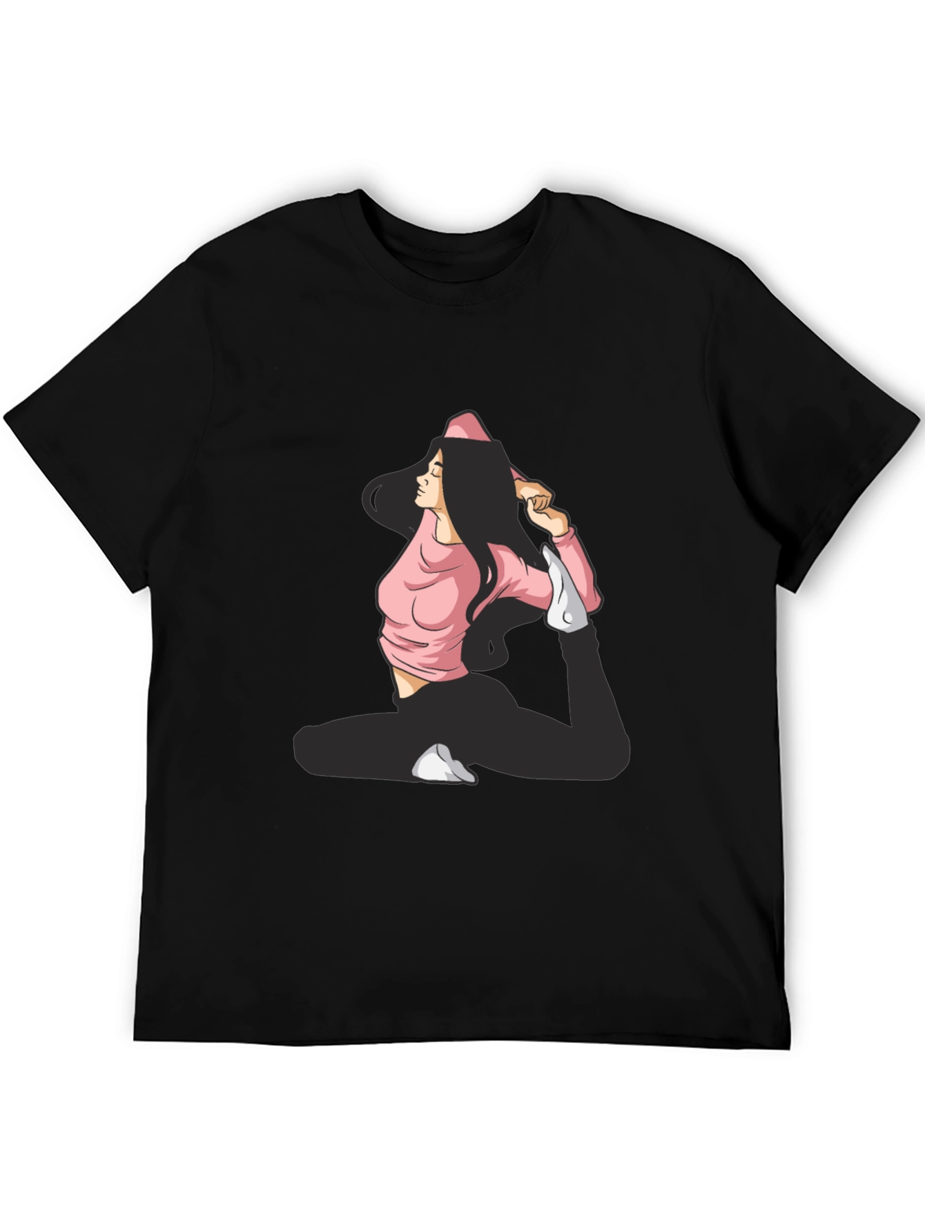Yoga Pose Graphic Black T-Shirt