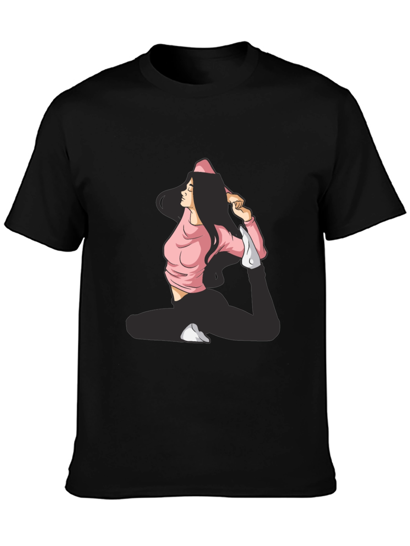 Yoga Pose Graphic Black T-Shirt