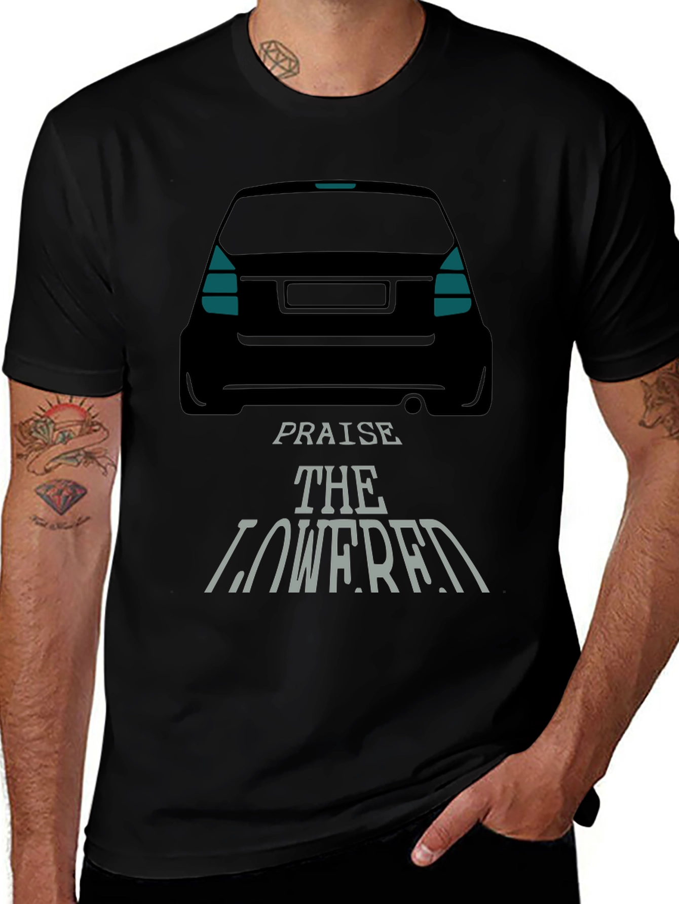 Praise the Lowered Car Enthusiast Black T-Shirt