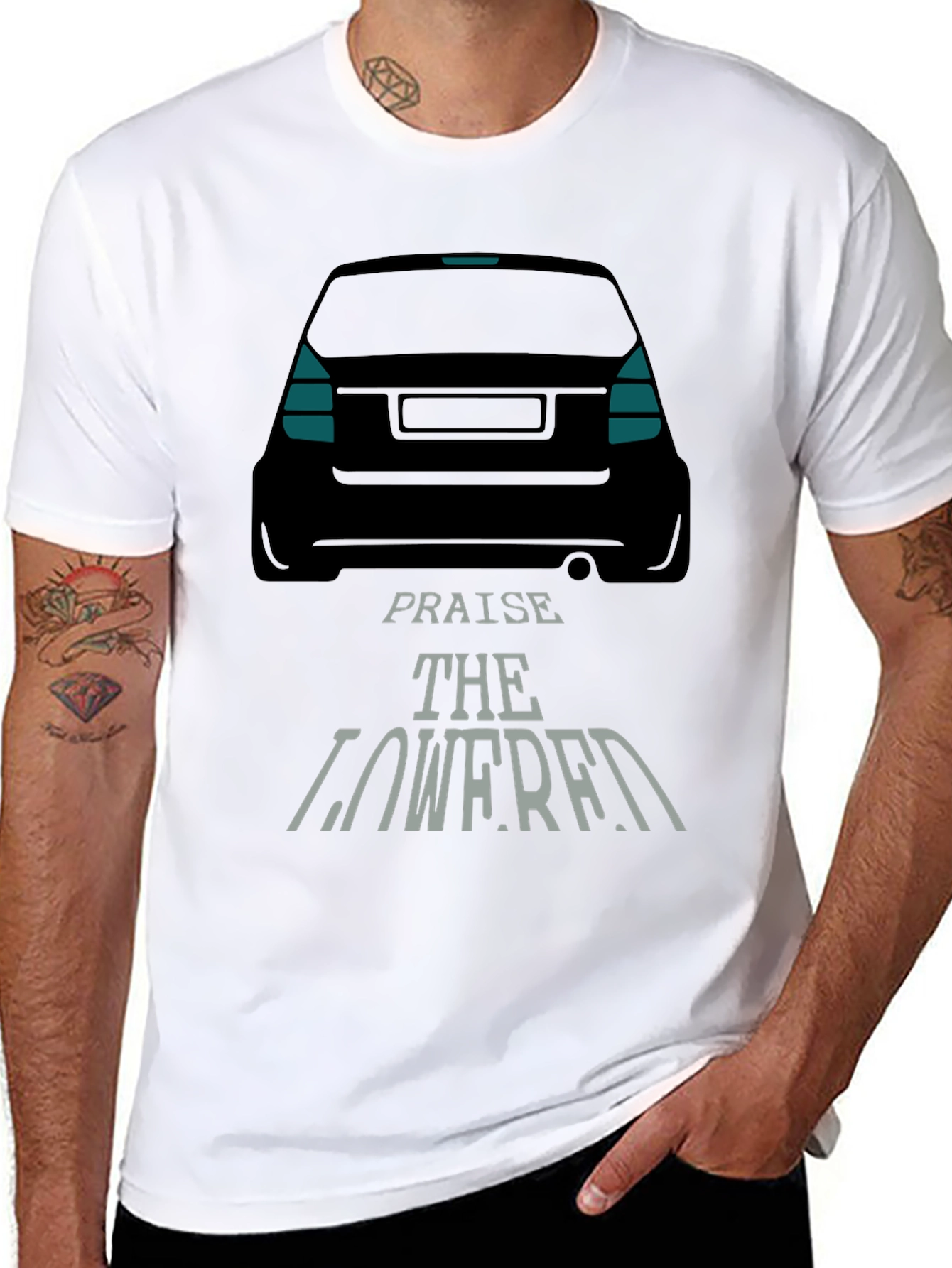 Praise the Lowered Car Enthusiast Black T-Shirt