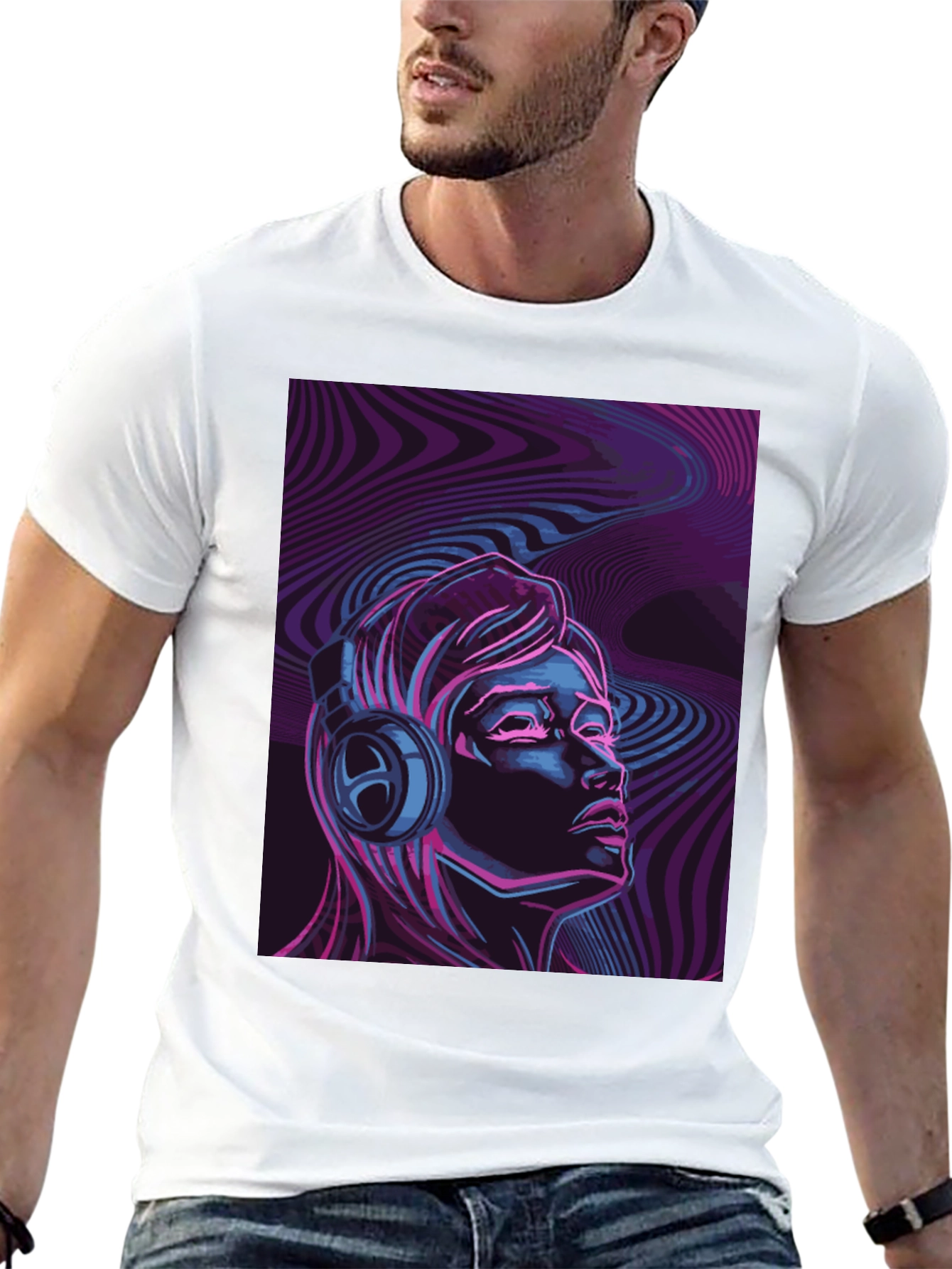 Retro Wave DJ Graphic T-Shirt