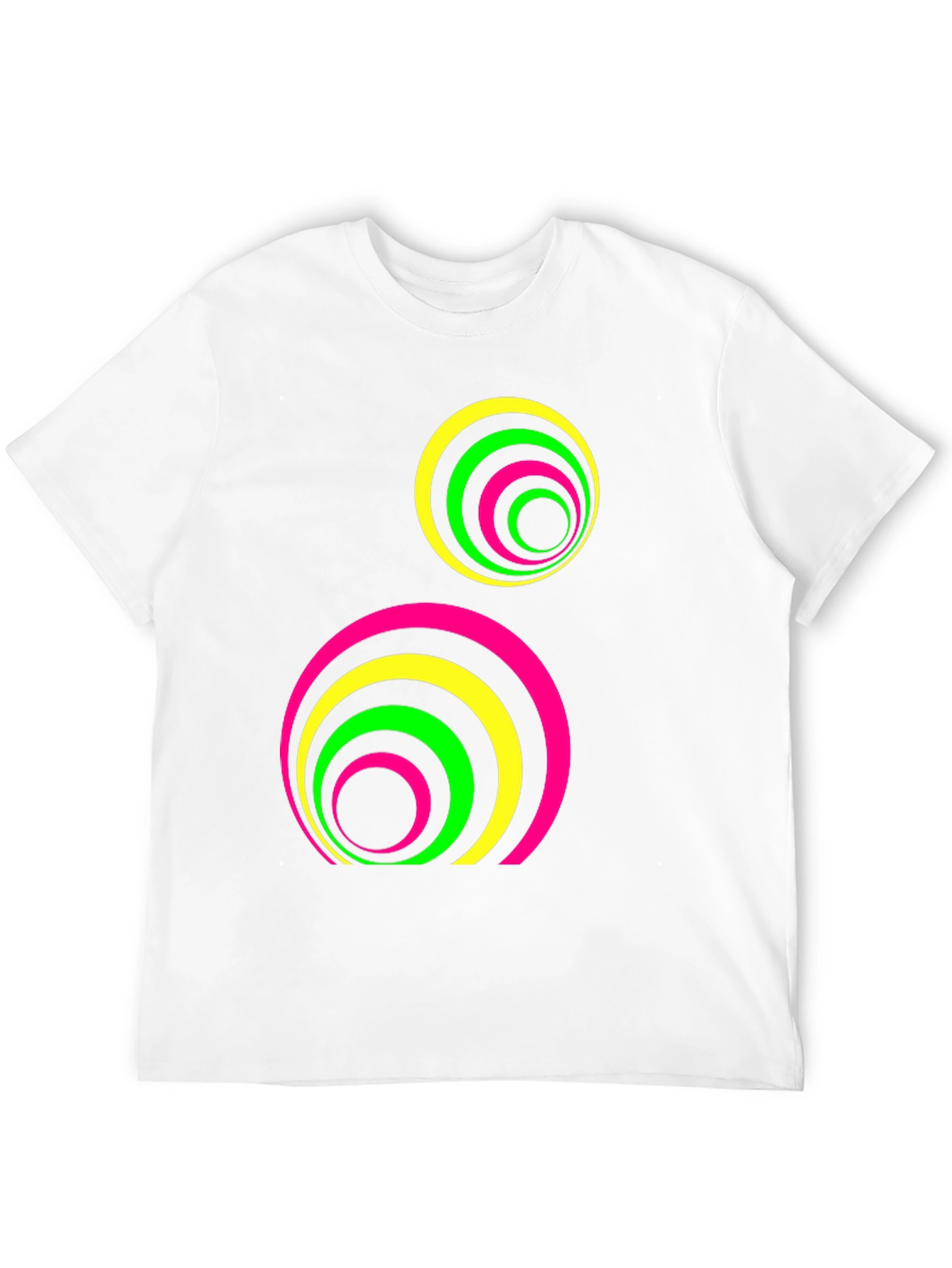 Retro Neon Circle Graphic Tee - Black