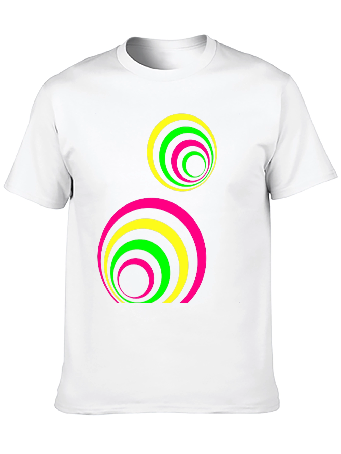 Retro Neon Circle Graphic Tee - Black