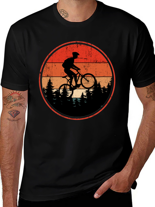 Retro Mountain Biker T-Shirt - Vintage Style