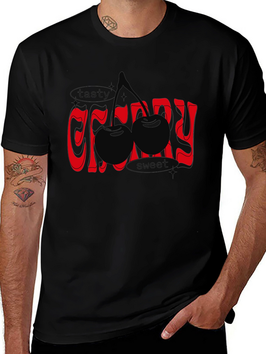 Tasty Cherry Graphic Tee - Unisex Black T-Shirt