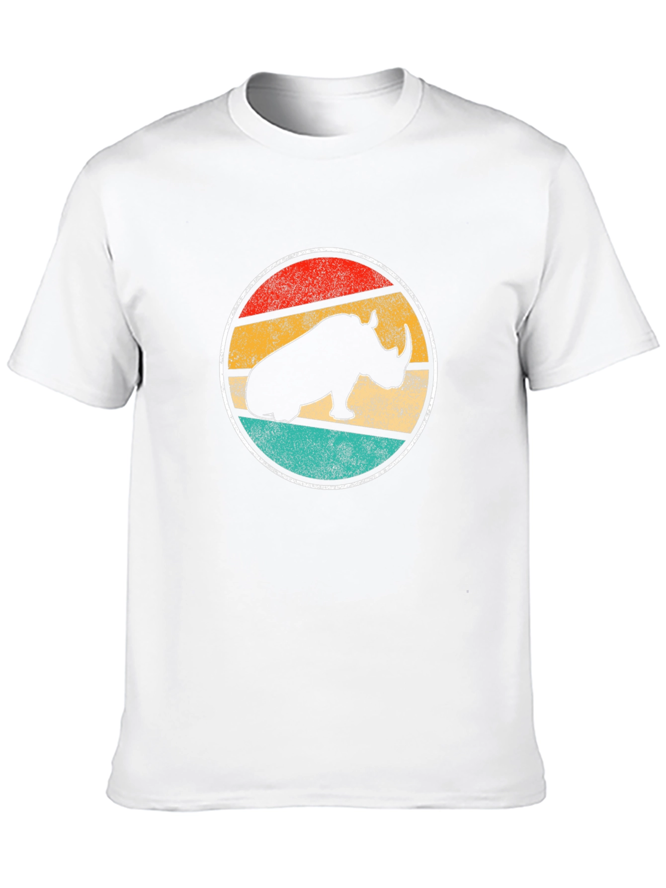 Retro Rhino Graphic Tee - Unisex Black T-Shirt