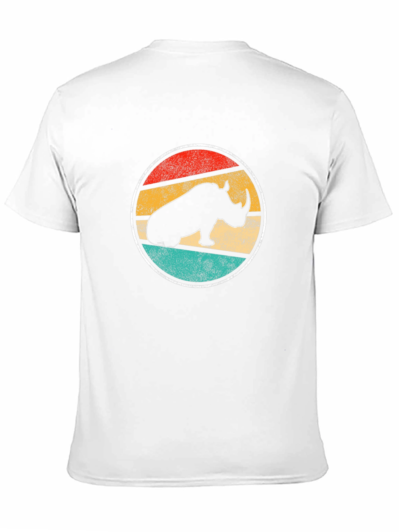 Retro Rhino Graphic Tee - Unisex Black T-Shirt