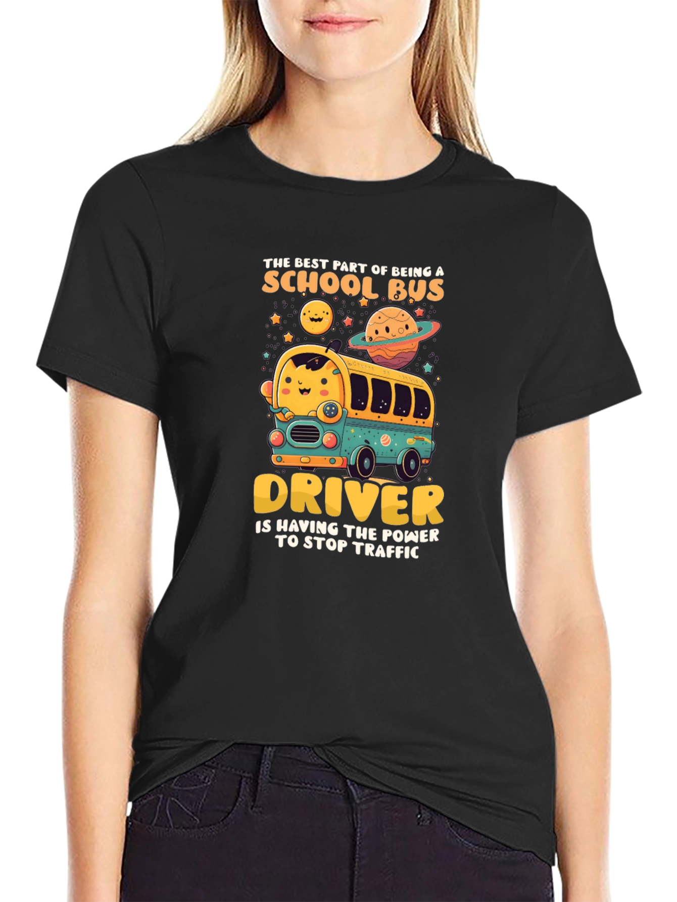 School Bus Driver T-Shirt - Stop Traffic Power!