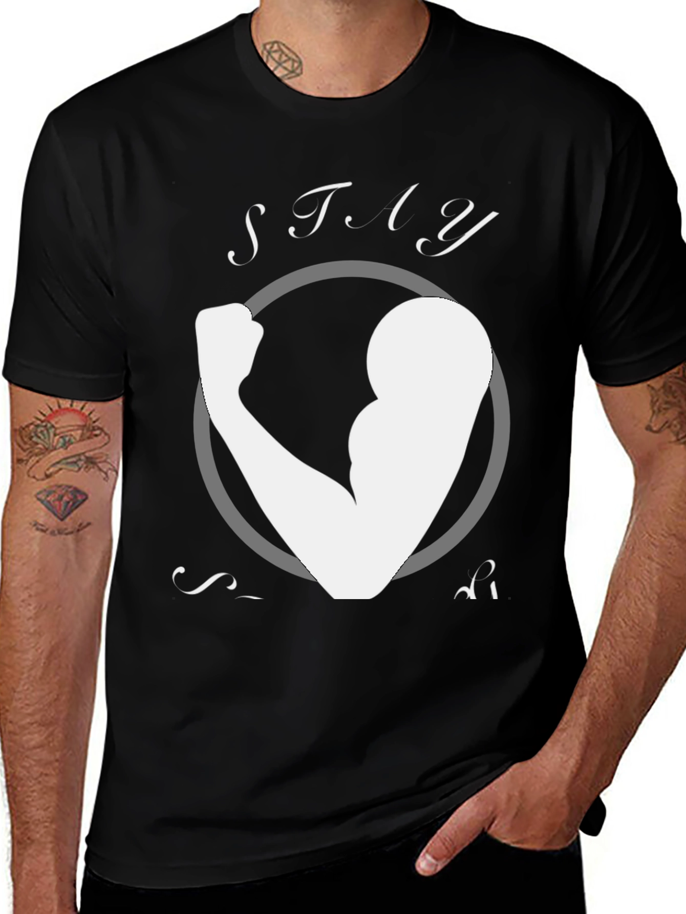 Stay Strong T-Shirt - Arm Muscle Graphic Tee
