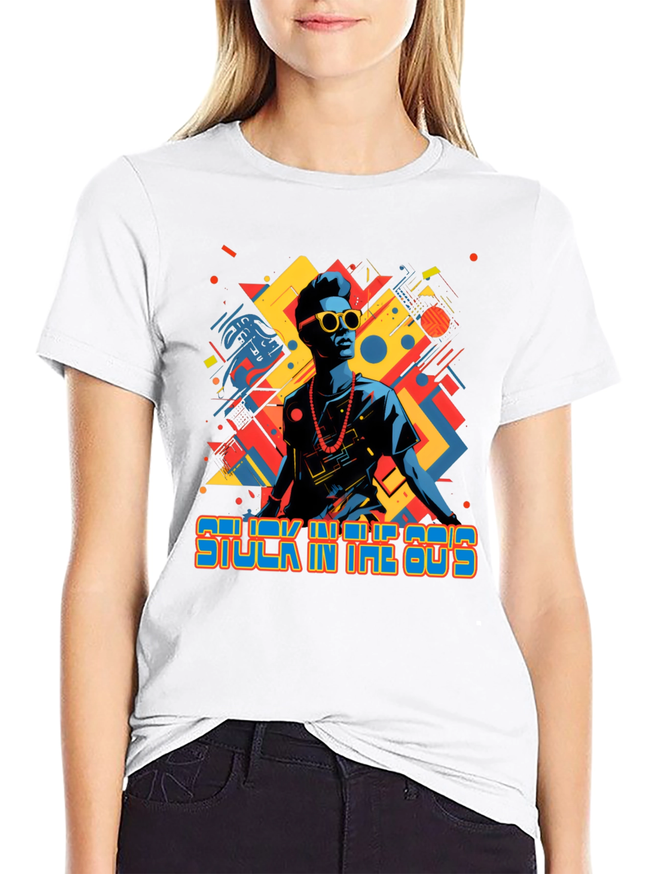 Stuck in the 80s Retro Graphic Tee - Black