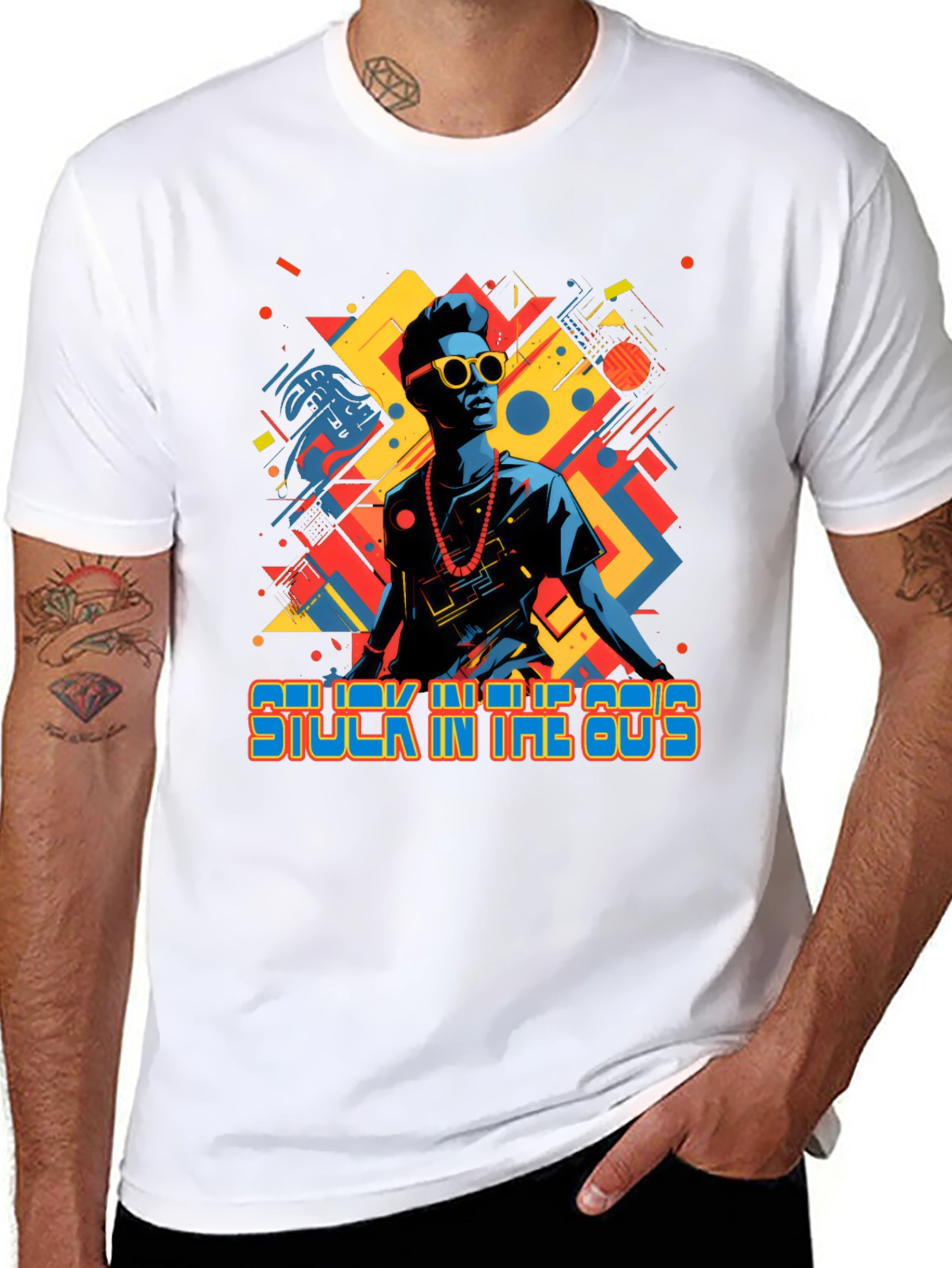 Stuck in the 80s Retro Graphic Tee - Black