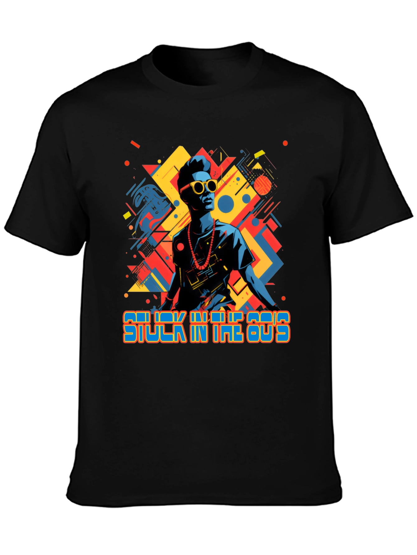 Stuck in the 80s Retro Graphic Tee - Black