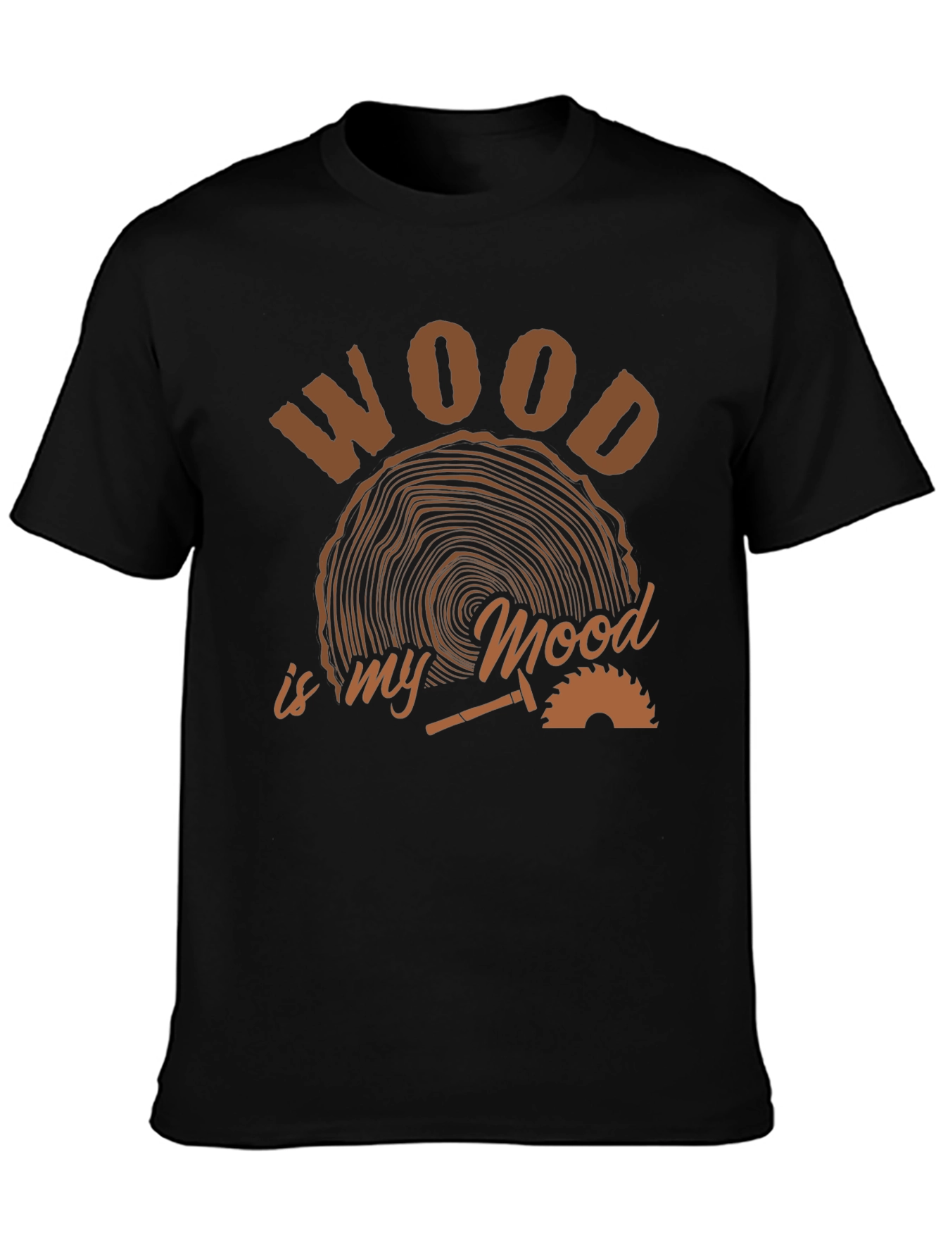 Wood is My Mood Black T-Shirt