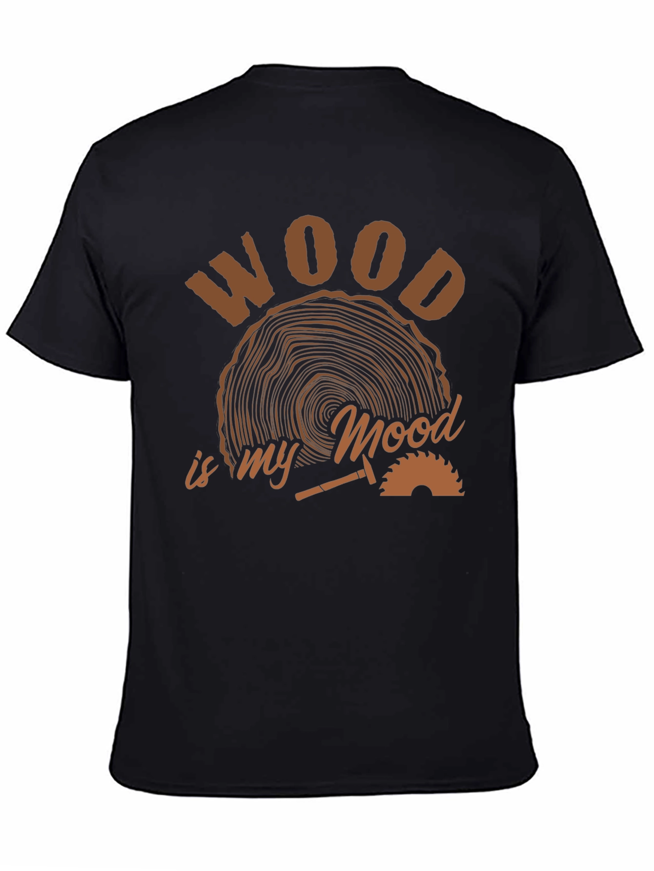 Wood is My Mood Black T-Shirt