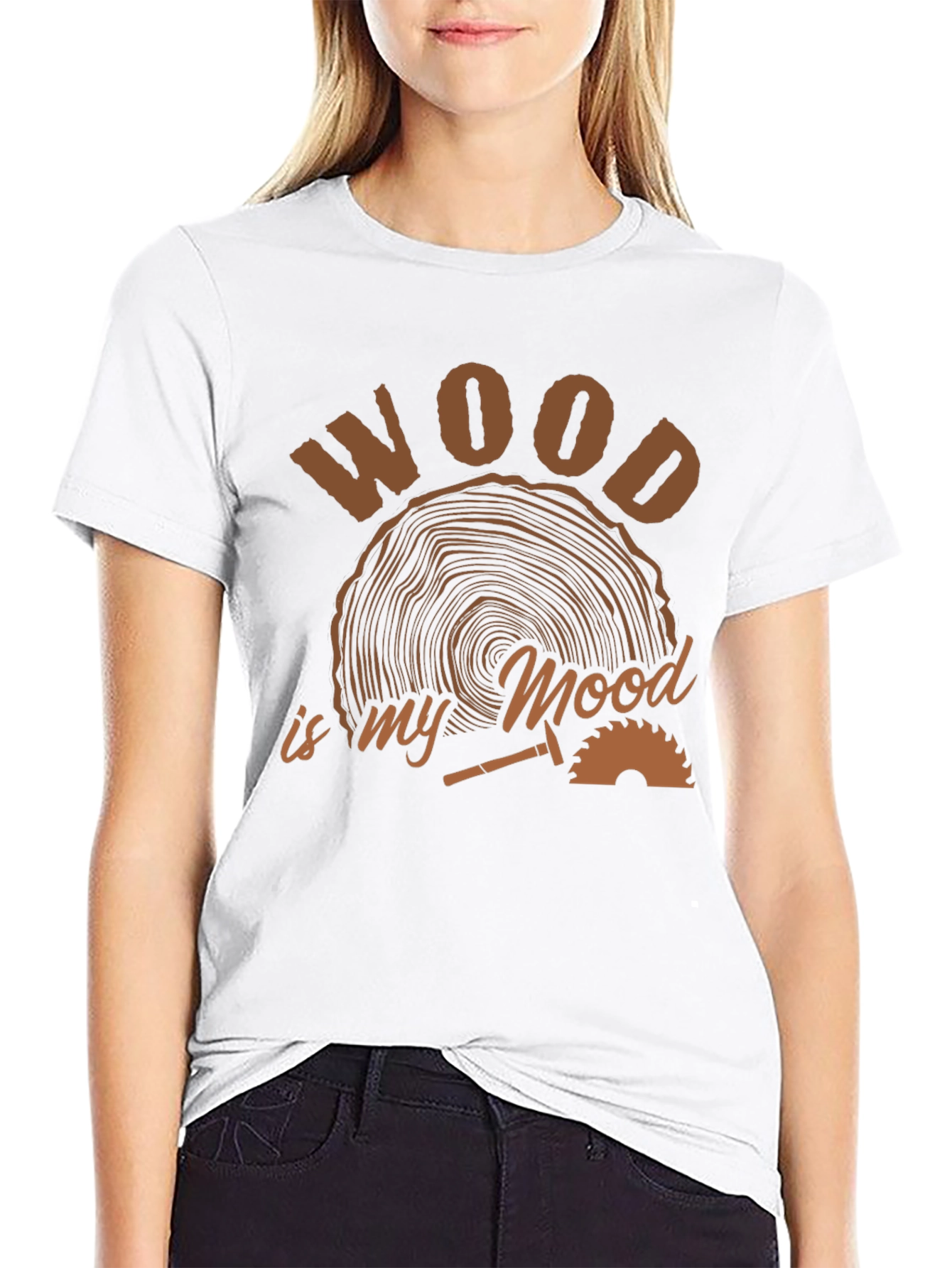 Wood is My Mood Black T-Shirt