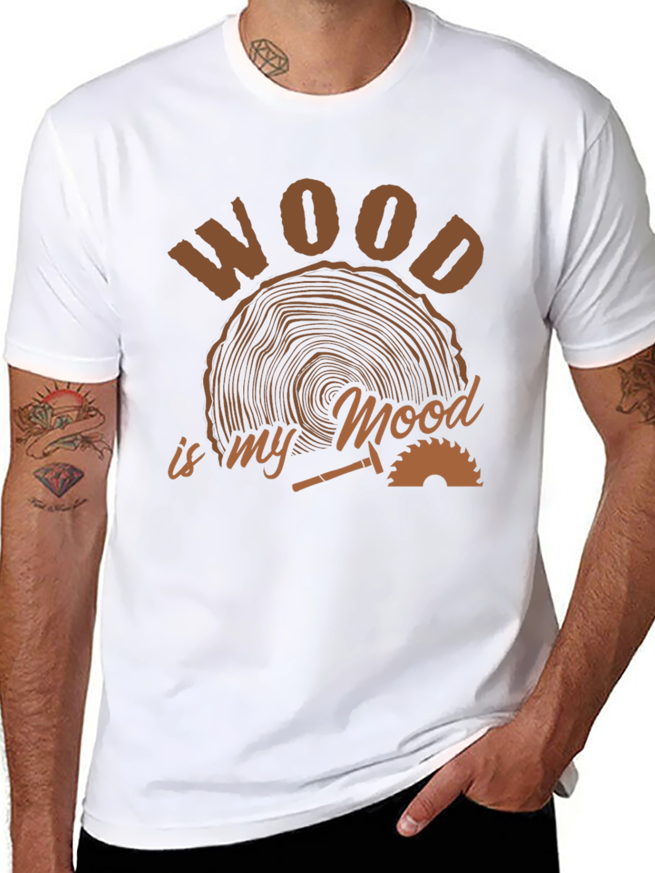 Wood is My Mood Black T-Shirt