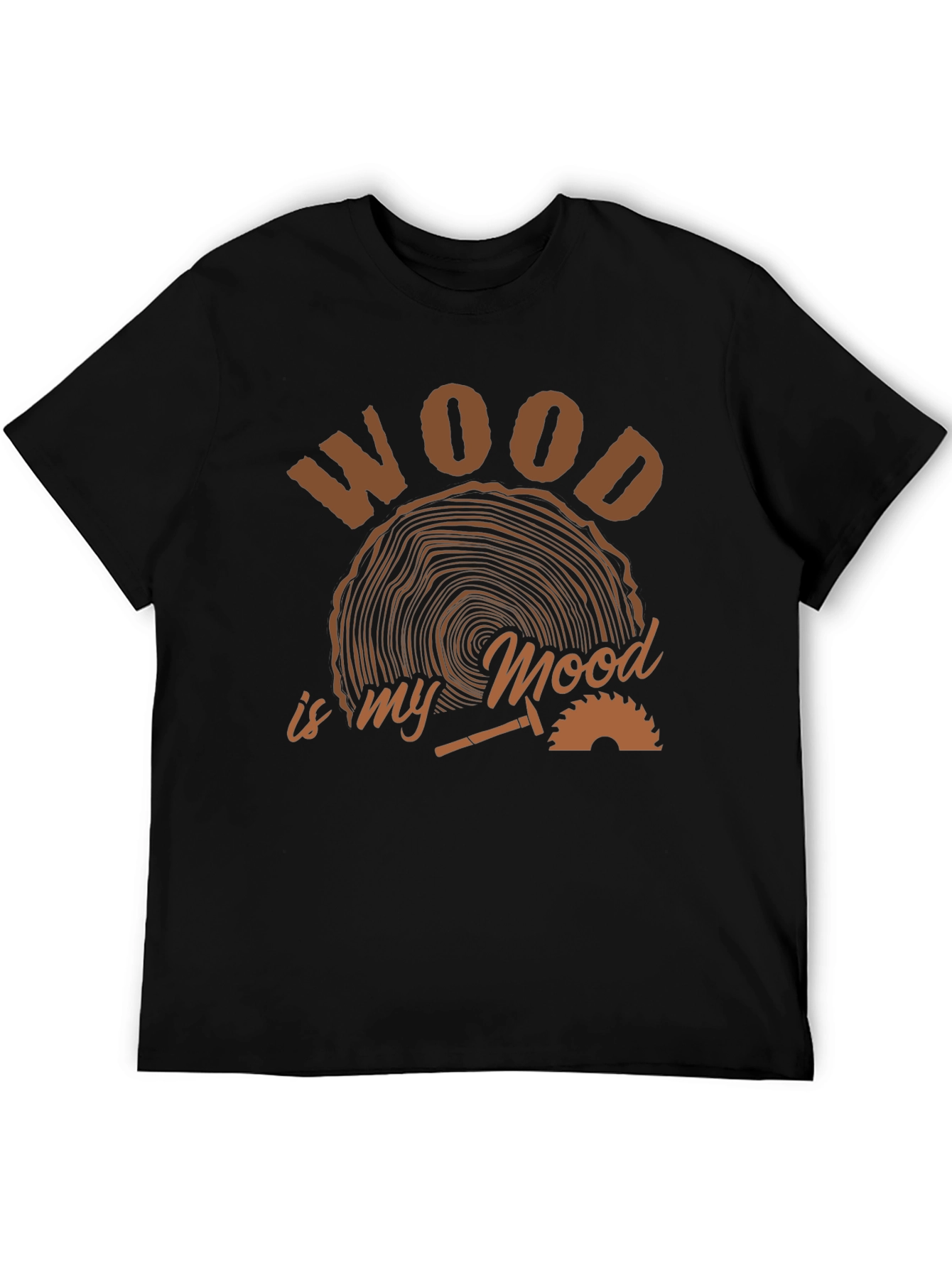 Wood is My Mood Black T-Shirt