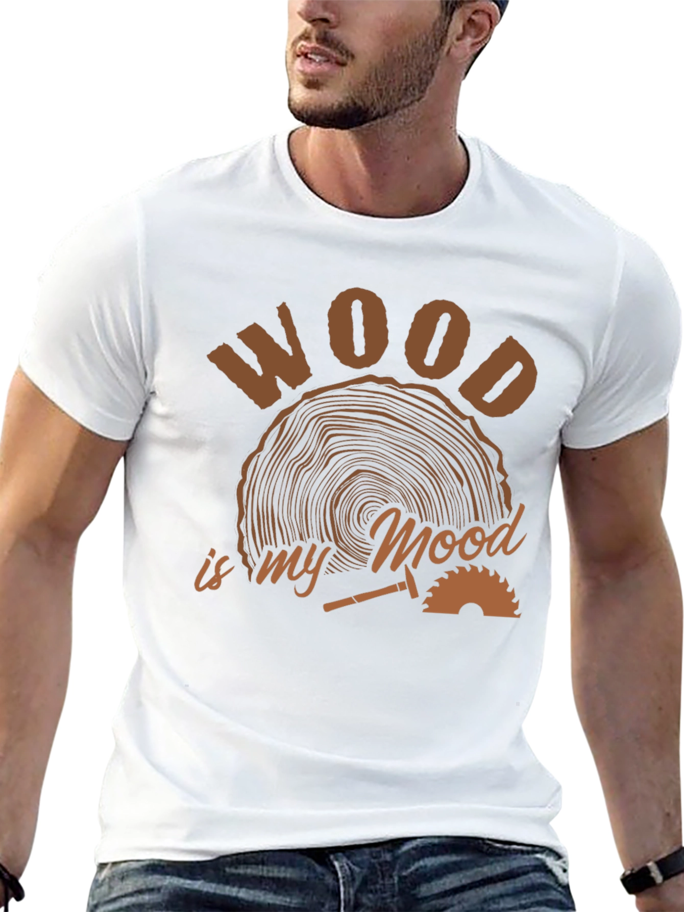 Wood is My Mood Black T-Shirt