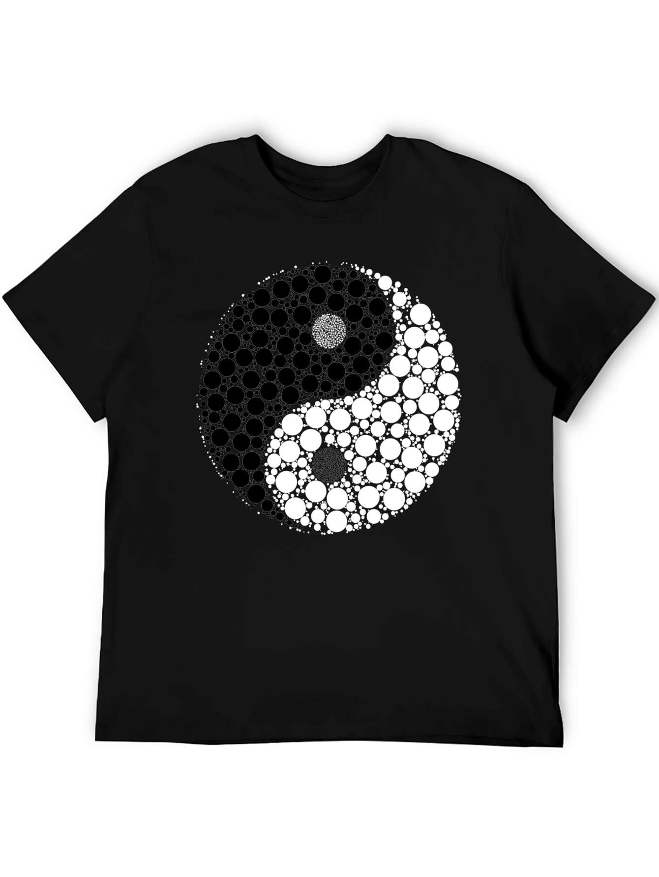 Yin Yang Circle Graphic Black T-Shirt