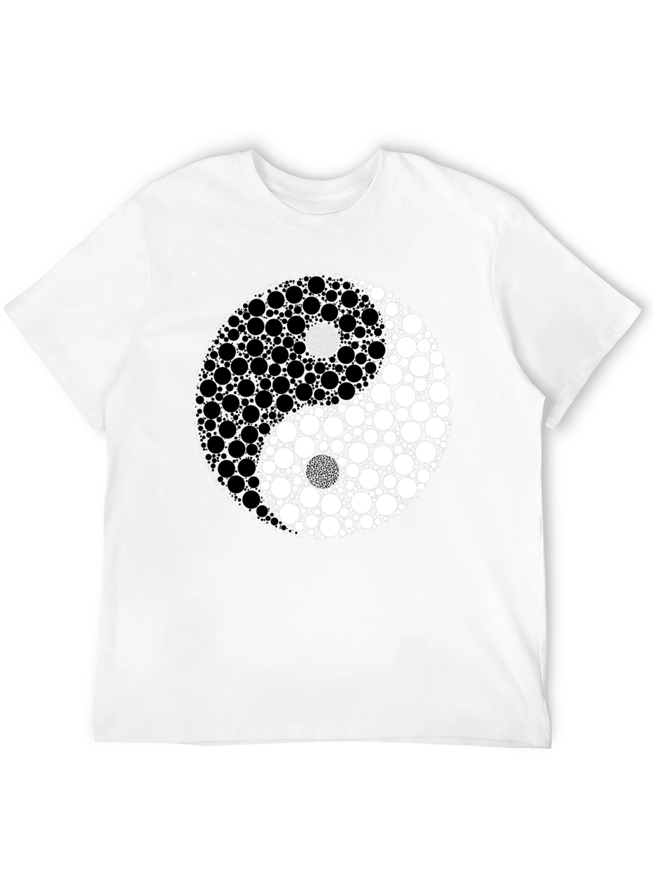 Yin Yang Circle Graphic Black T-Shirt