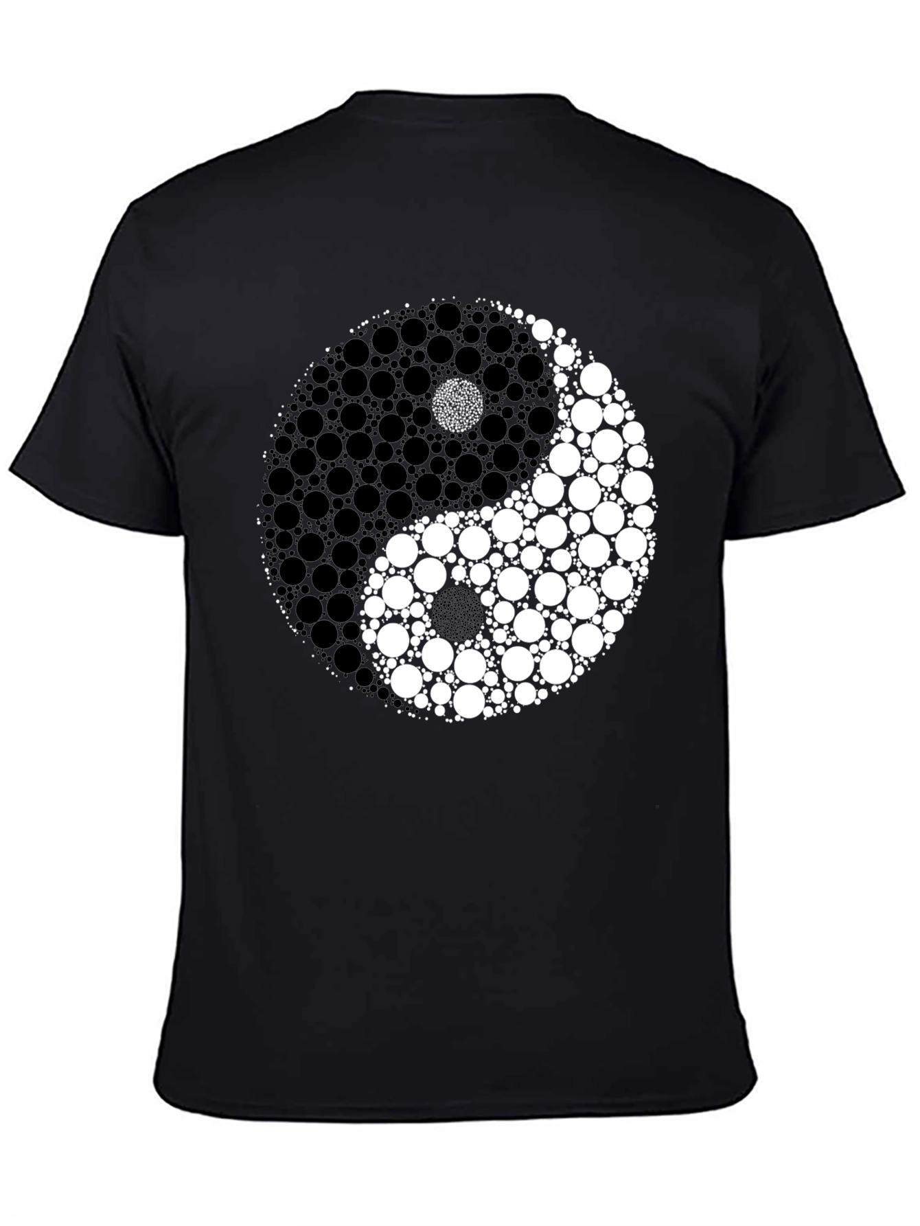 Yin Yang Circle Graphic Black T-Shirt