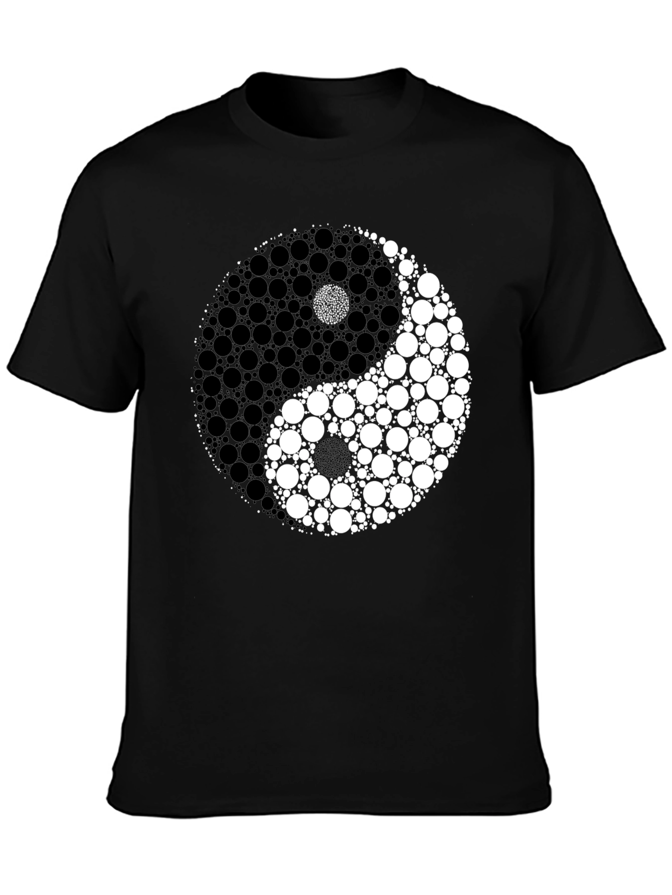 Yin Yang Circle Graphic Black T-Shirt