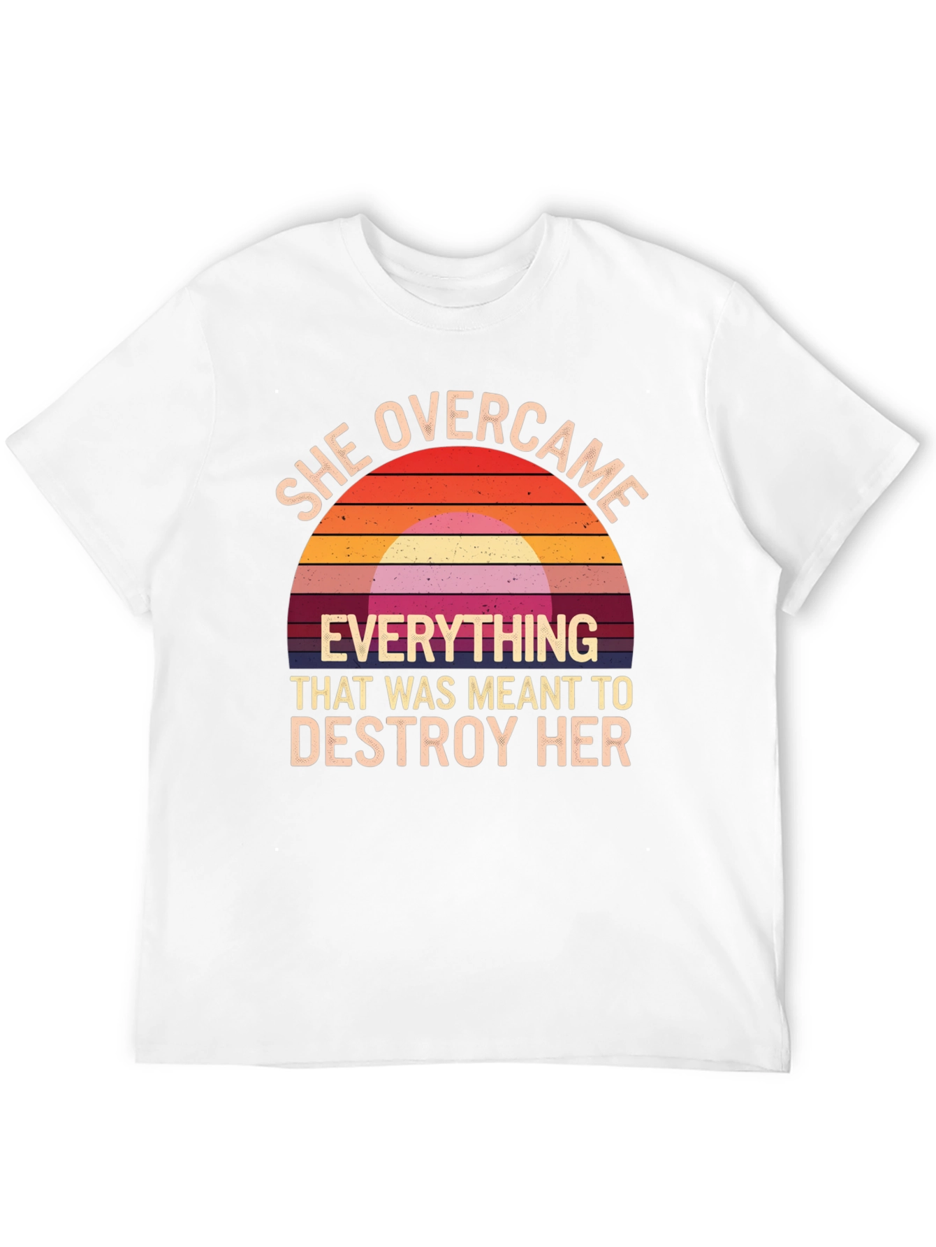 She Overcame Graphic Tee - Motivational Black T-Shirt