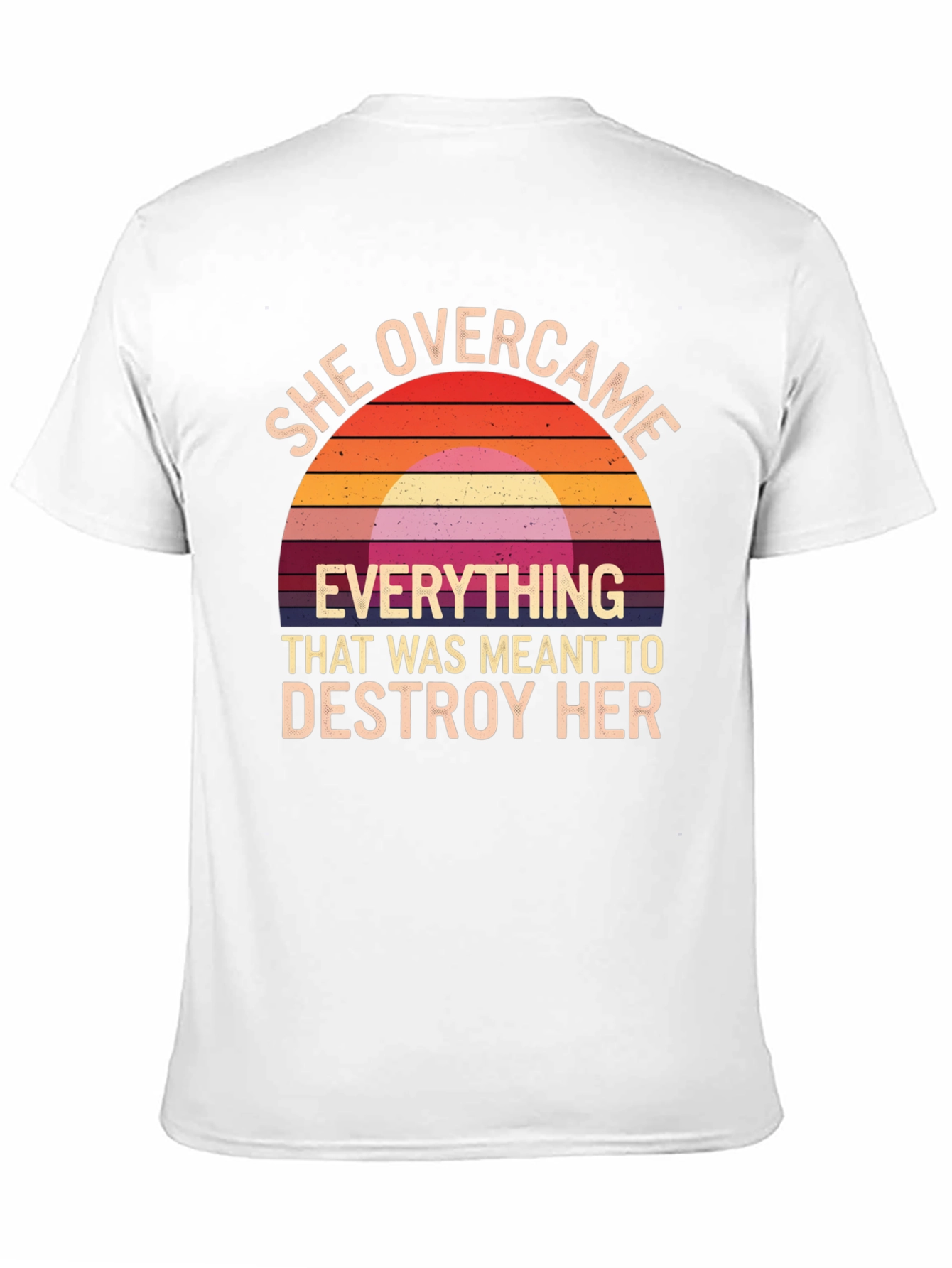 She Overcame Graphic Tee - Motivational Black T-Shirt