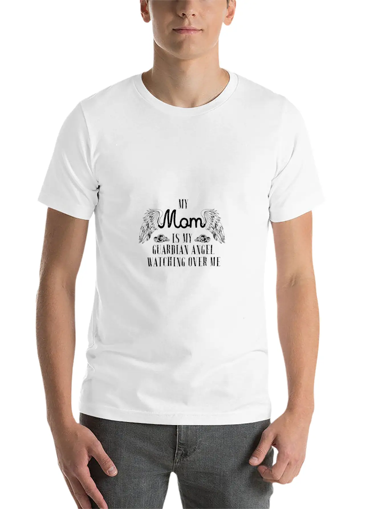 My Mom Is My Guardian Angel T Shirt Modern Fit Casual T-Shirt – Clean And Versatile Design