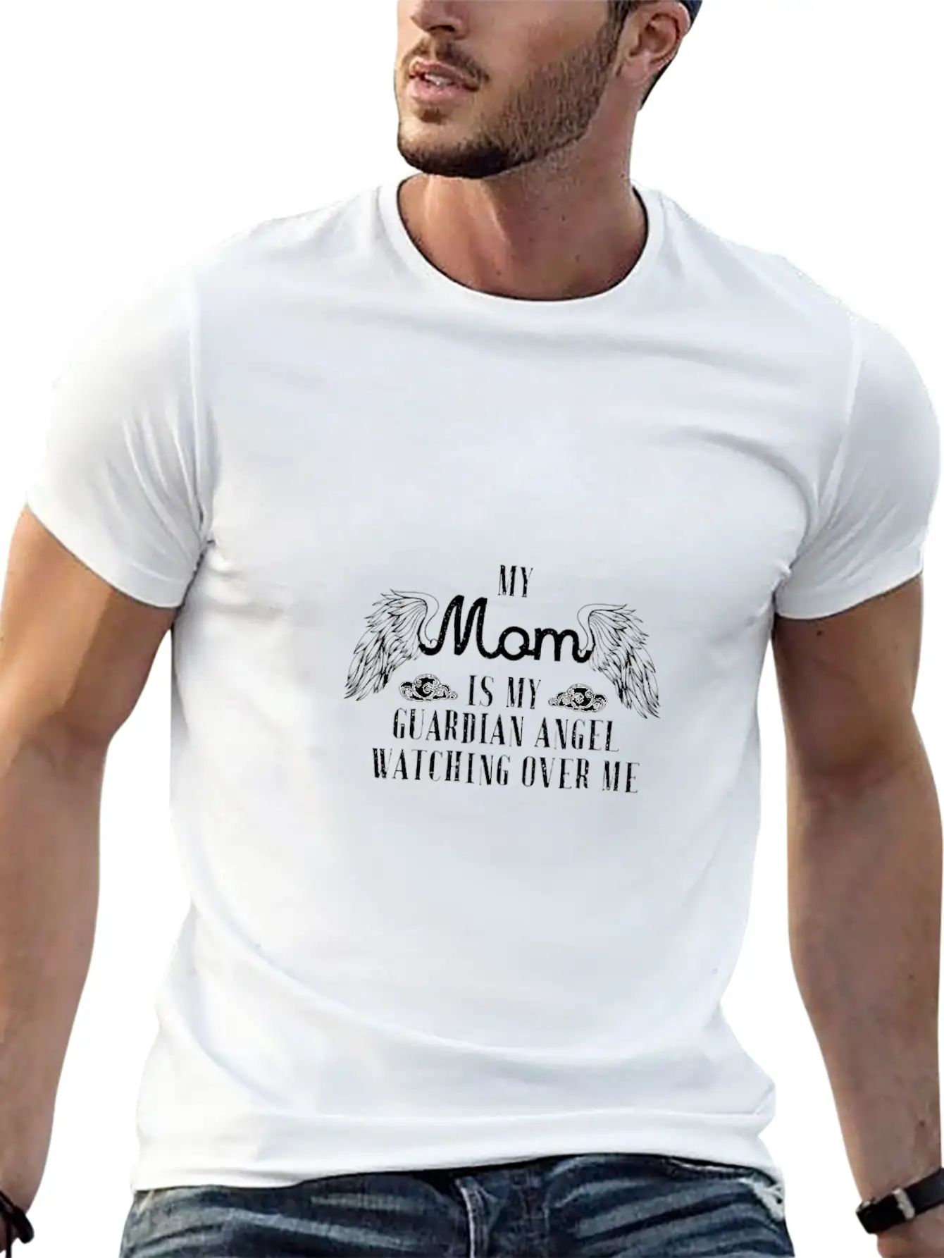 My Mom Is My Guardian Angel T Shirt Modern Fit Casual T-Shirt – Clean And Versatile Design