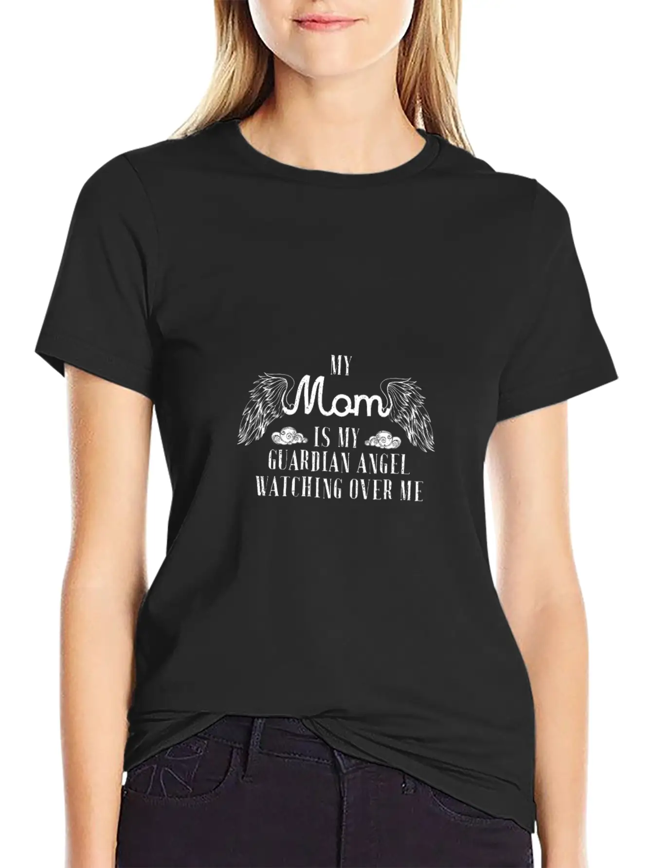 My Mom Is My Guardian Angel T Shirt Modern Fit Casual T-Shirt – Clean And Versatile Design