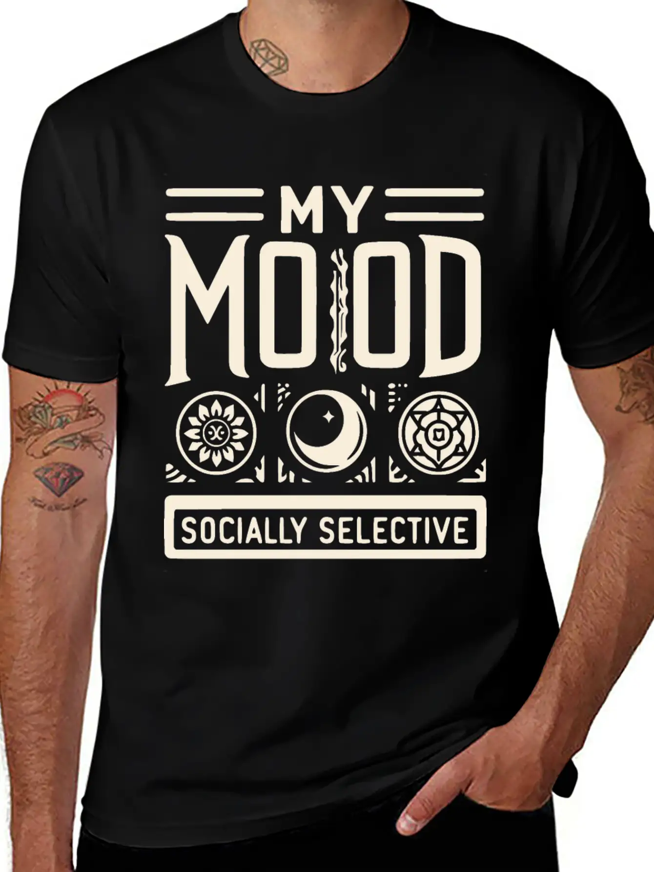 My Mood Socially Selective Relaxed Everyday Tee – Lightweight And Durable Cotton
