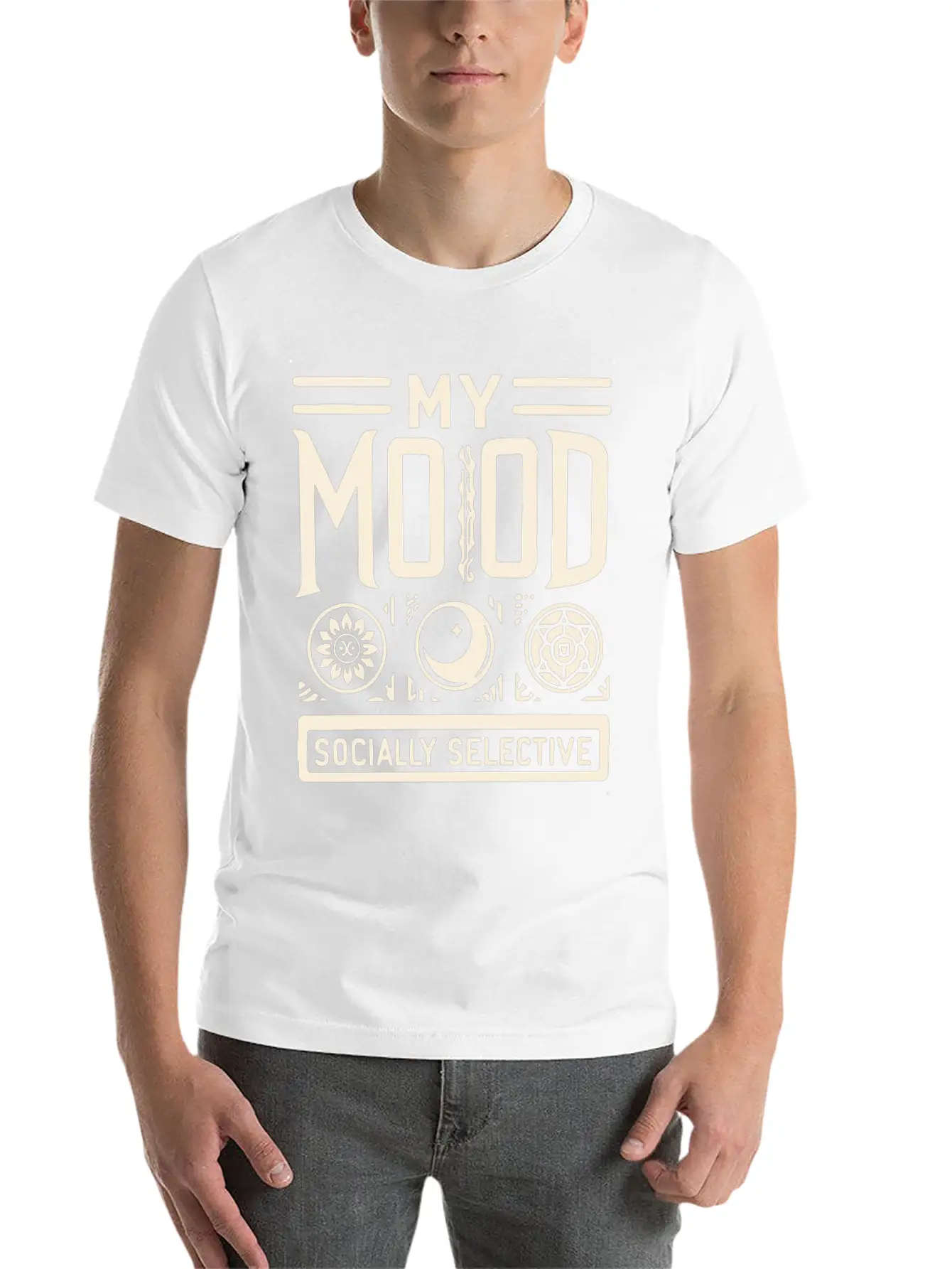 My Mood Socially Selective Relaxed Everyday Tee – Lightweight And Durable Cotton