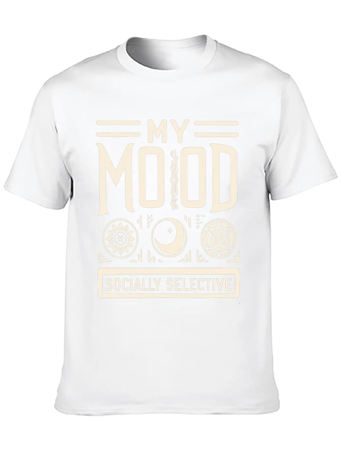 My Mood Socially Selective Relaxed Everyday Tee – Lightweight And Durable Cotton