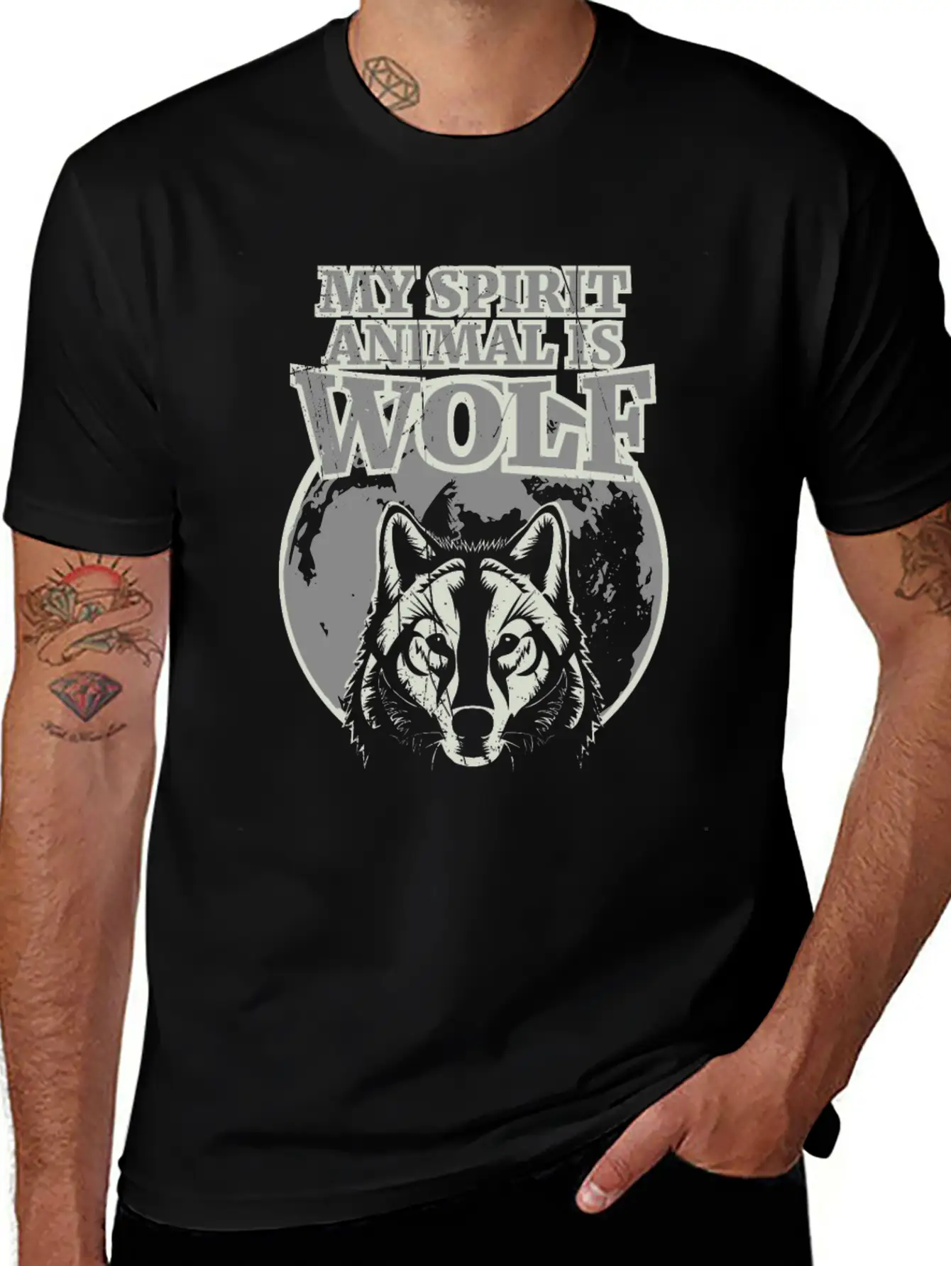 My Spirit Animal Is Wolf - Spirit Animal Shirt Lightweight Cotton T-Shirt – Daily Comfort Graphic Shirt