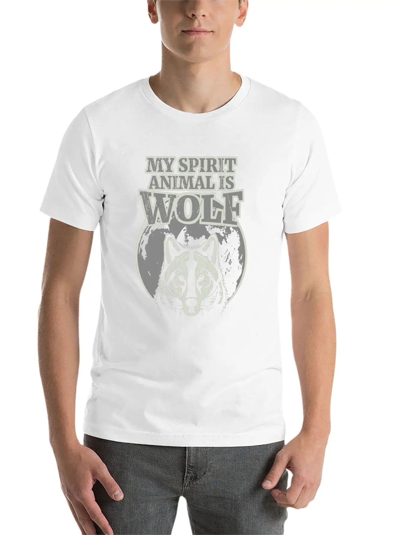 My Spirit Animal Is Wolf - Spirit Animal Shirt Lightweight Cotton T-Shirt – Daily Comfort Graphic Shirt