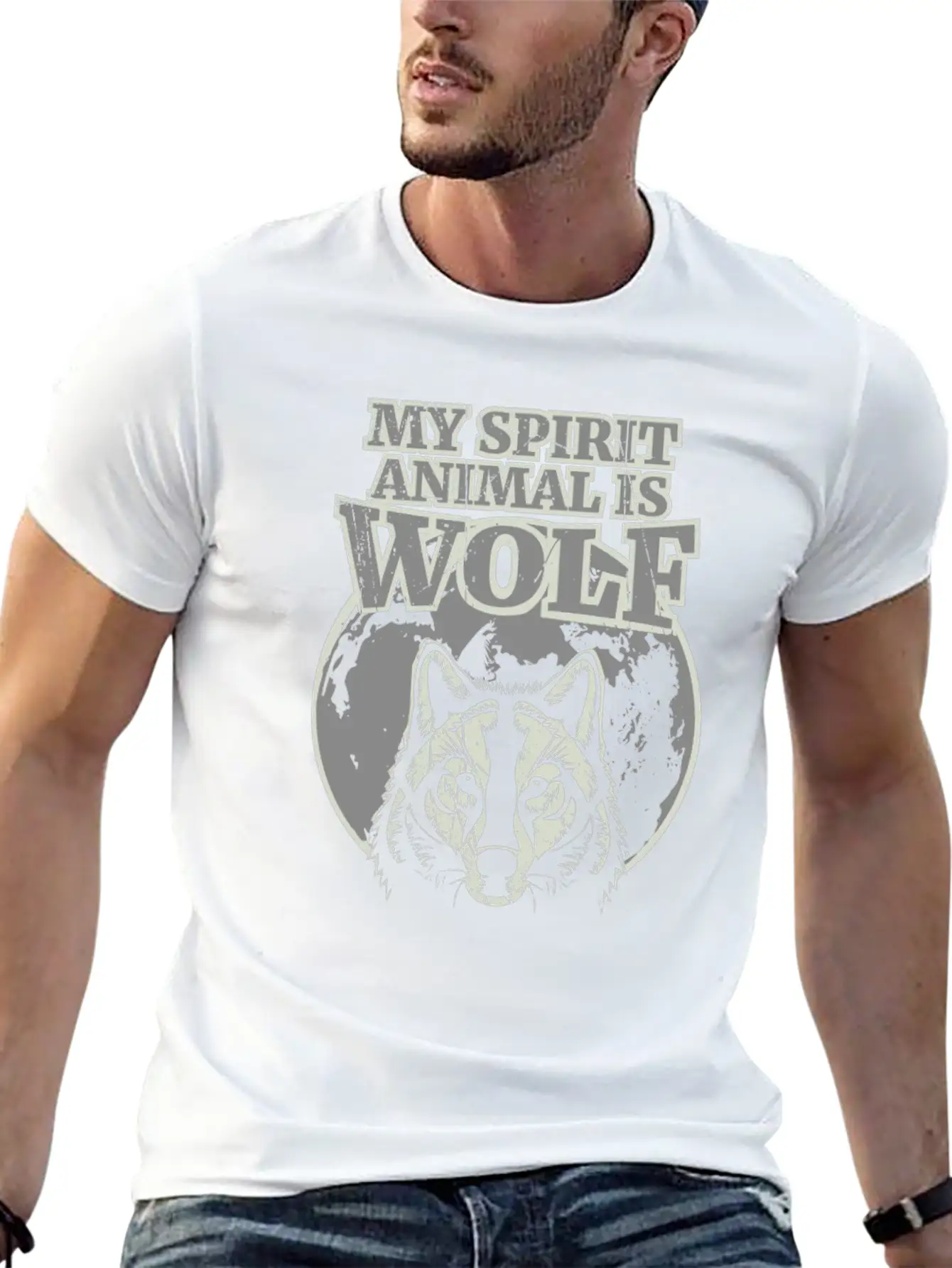 My Spirit Animal Is Wolf - Spirit Animal Shirt Lightweight Cotton T-Shirt – Daily Comfort Graphic Shirt