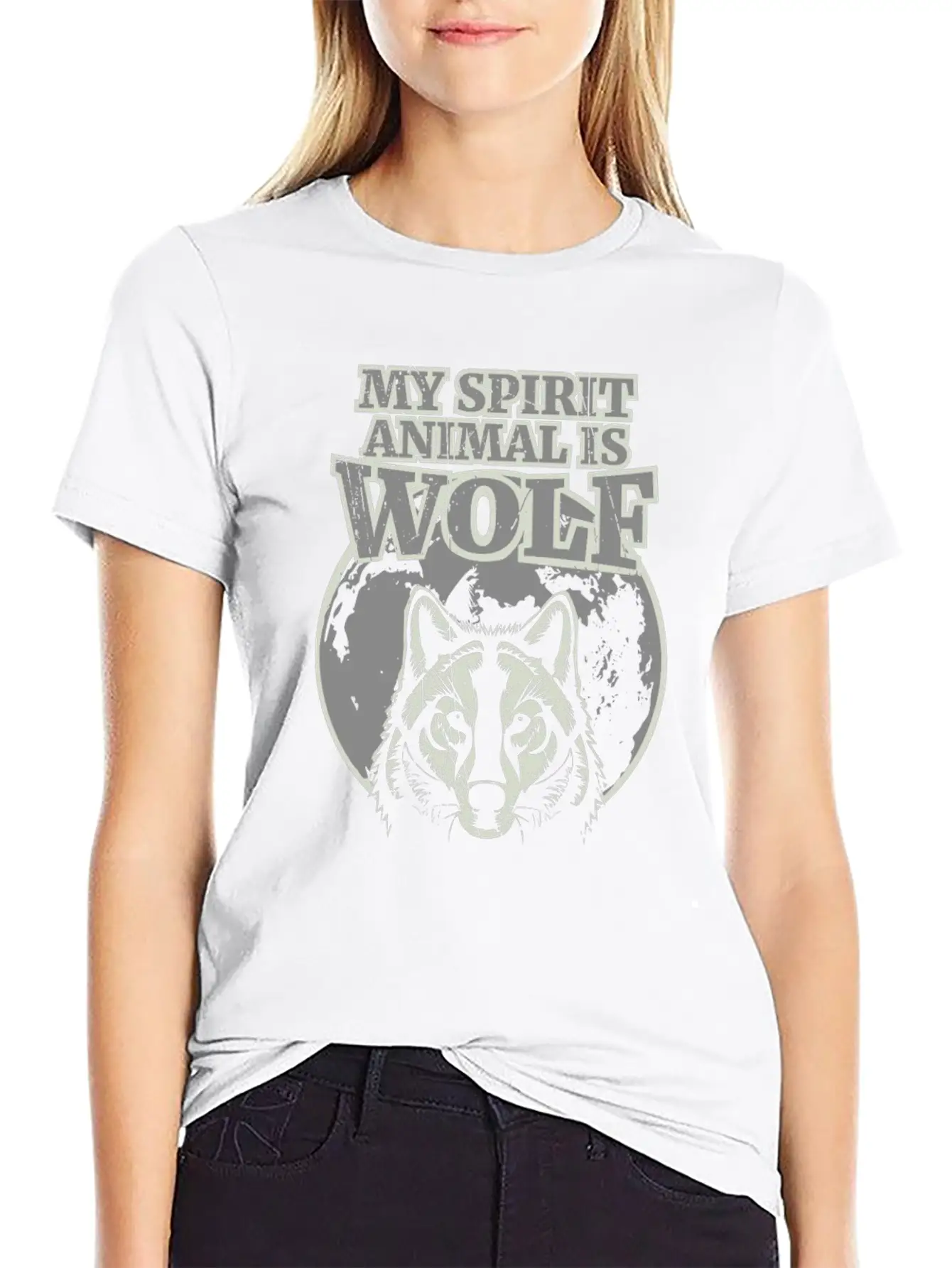 My Spirit Animal Is Wolf - Spirit Animal Shirt Lightweight Cotton T-Shirt – Daily Comfort Graphic Shirt