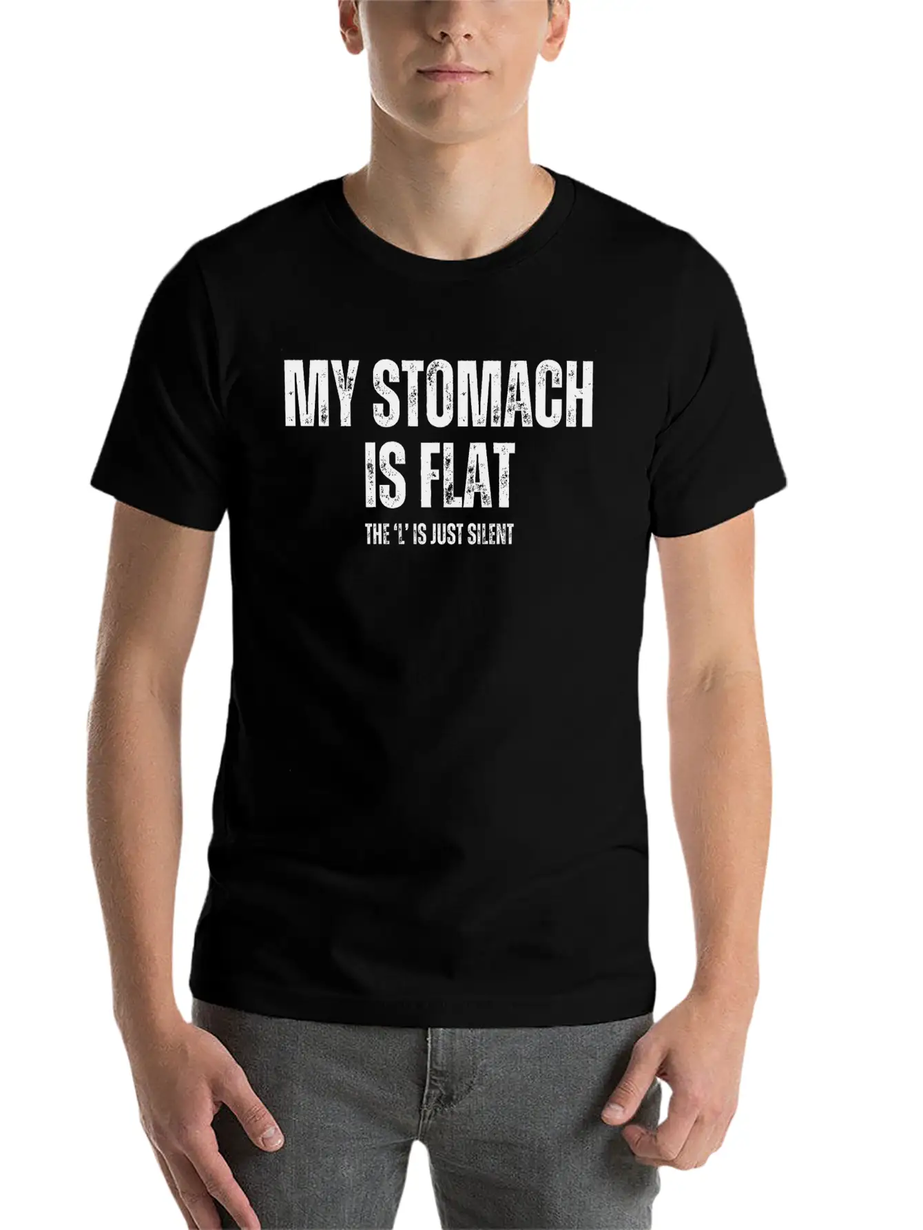 My Stomach Is Flat Unisex Casual T-Shirt – Clean Design For Daily Comfort