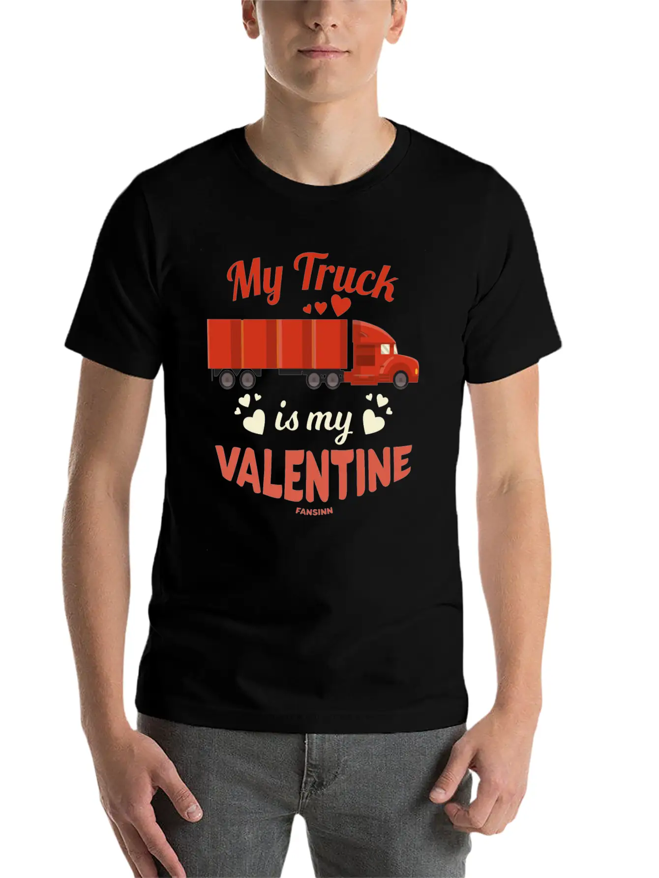 My Truck Is My Valentine Unisex Casual T-Shirt – Clean Design For Daily Comfort