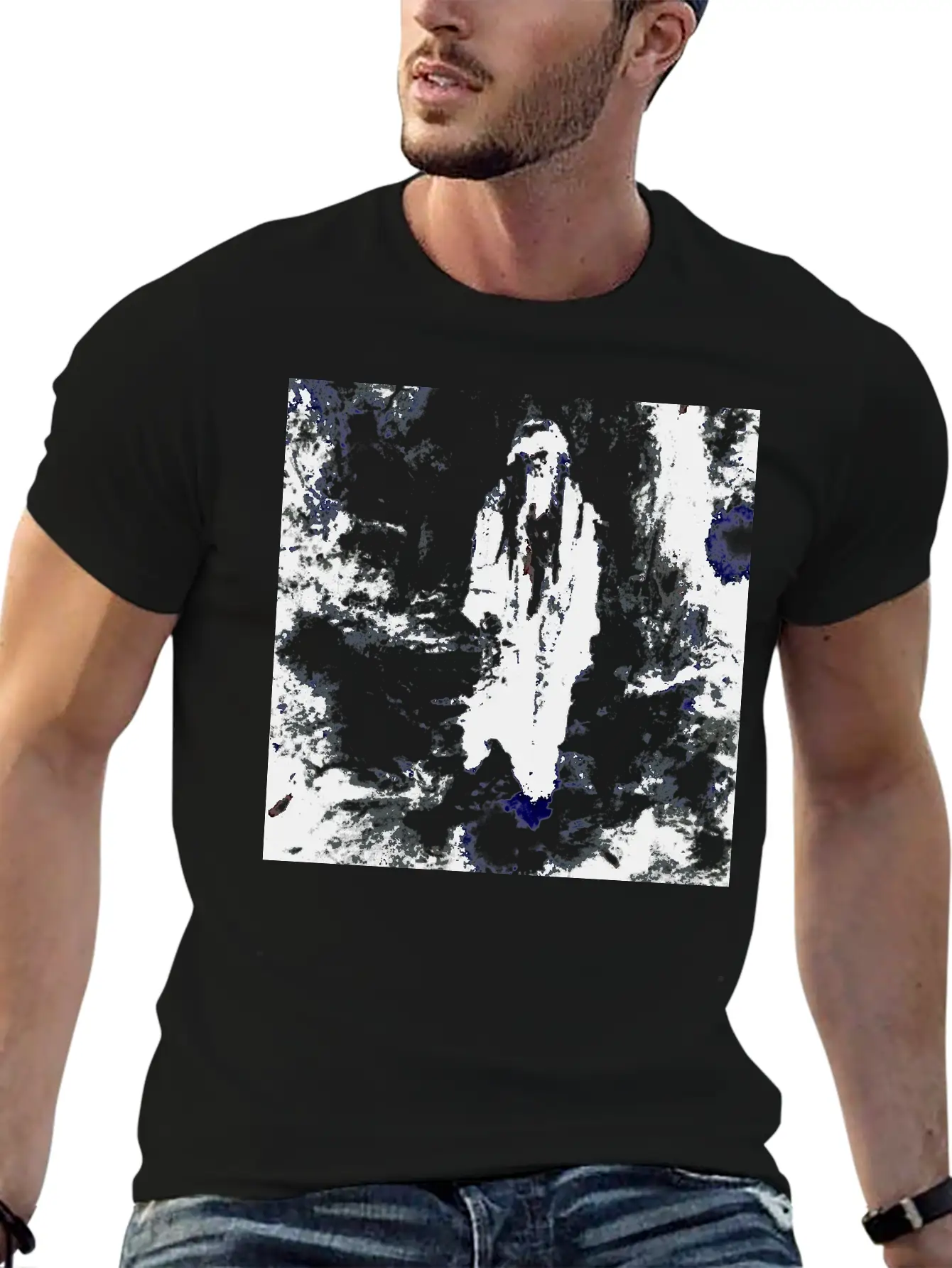 Mysterious Hooded Figure In Enchanted Forest Modern Fit Casual T-Shirt ��� Clean And Versatile Design