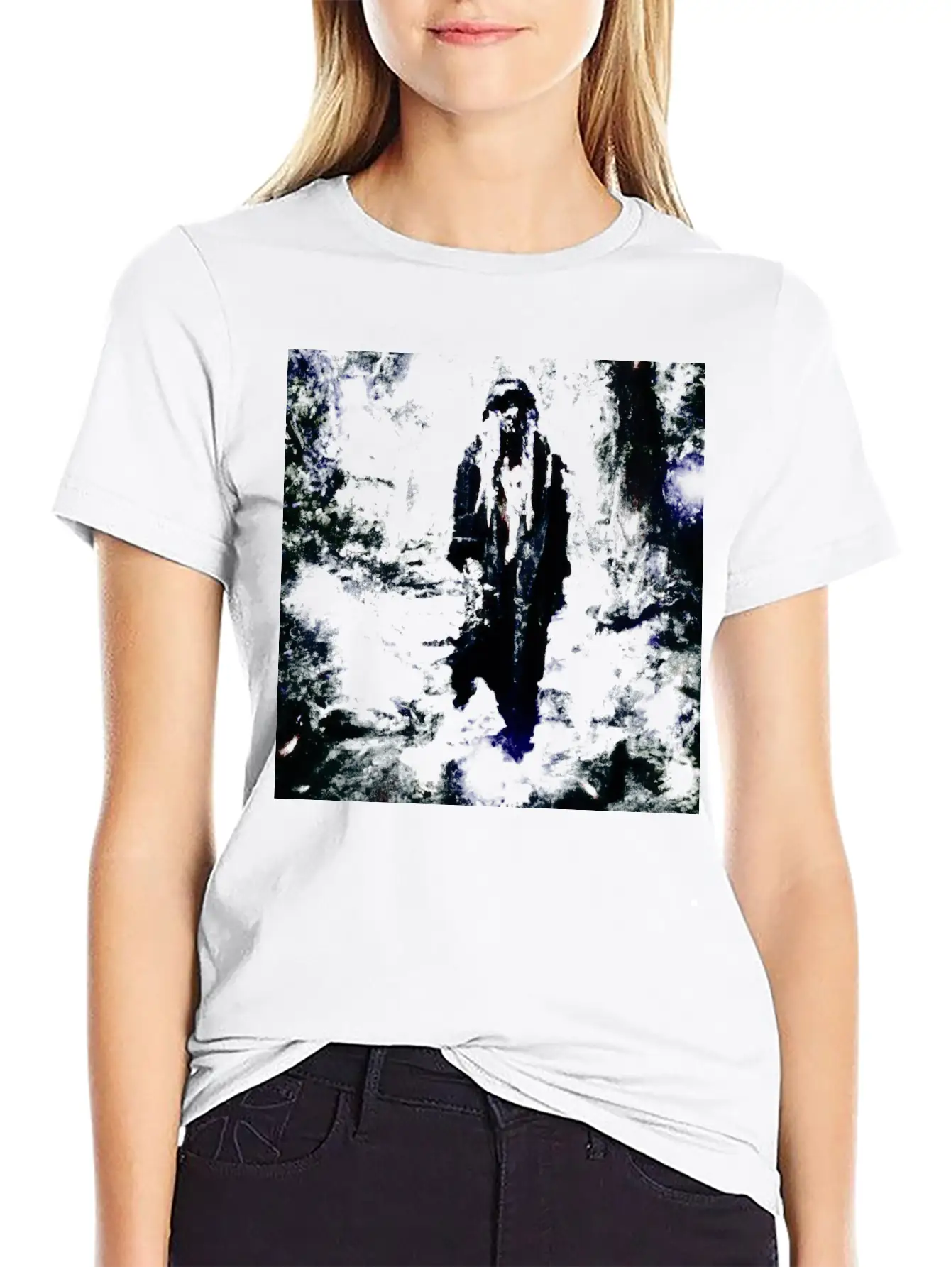 Mysterious Hooded Figure In Enchanted Forest Modern Fit Casual T-Shirt ��� Clean And Versatile Design
