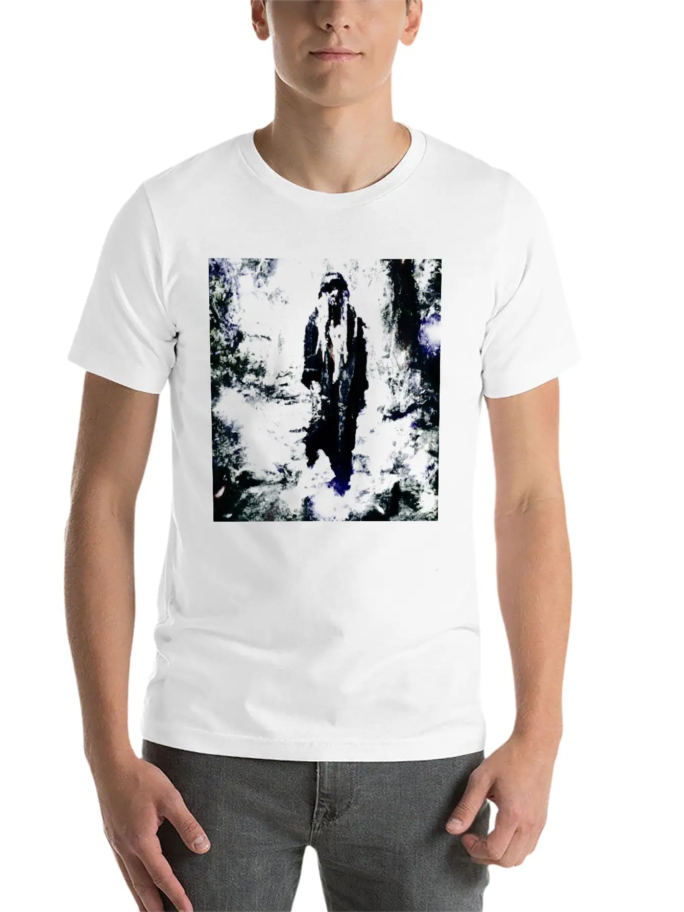 Mysterious Hooded Figure In Enchanted Forest Modern Fit Casual T-Shirt ��� Clean And Versatile Design