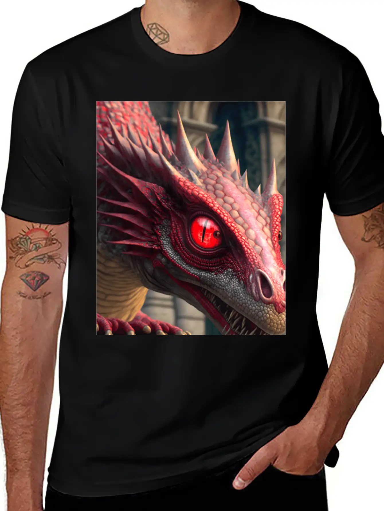 Mystical Dragon Head Unisex Casual T-Shirt – Clean Design For Daily Comfort