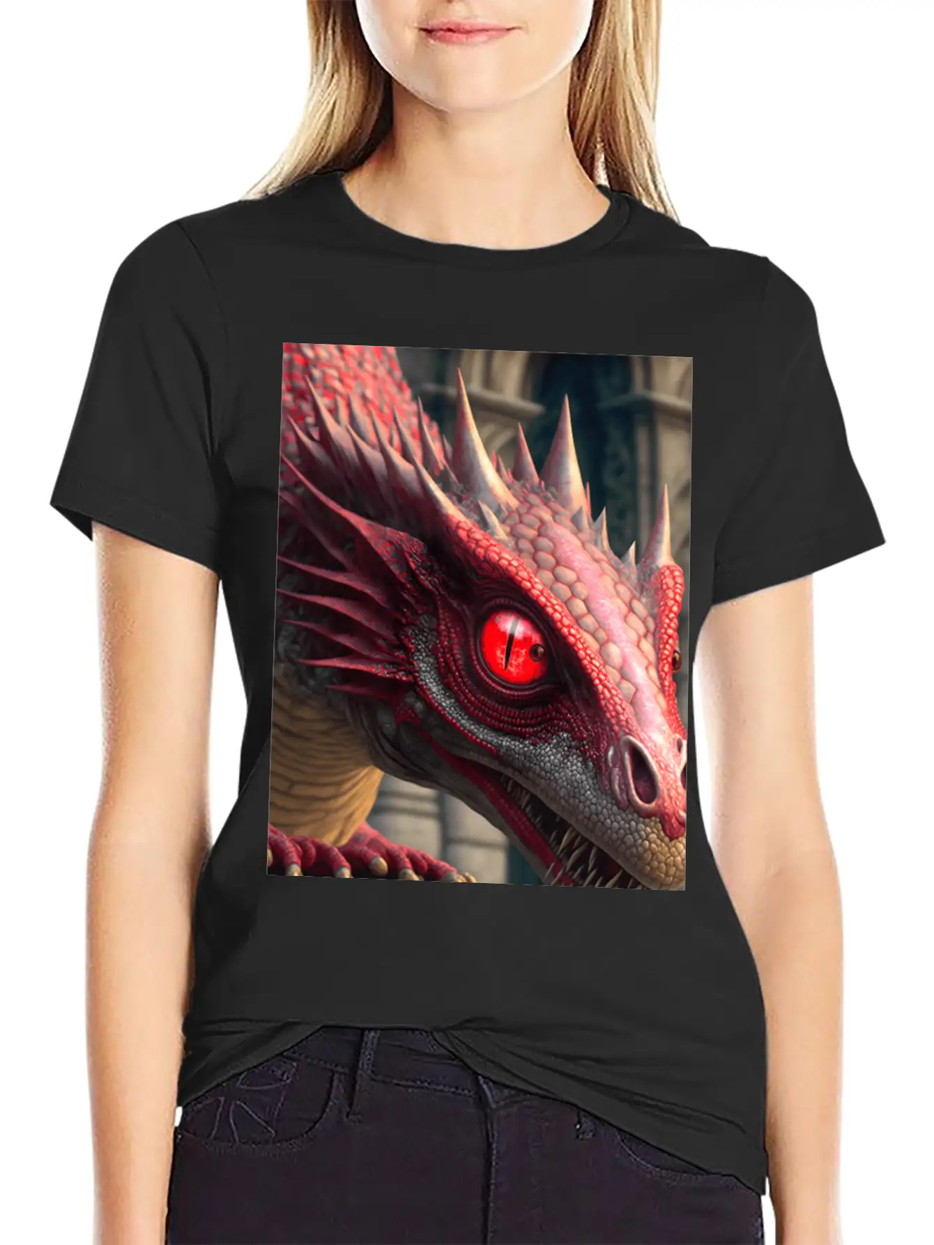 Mystical Dragon Head Unisex Casual T-Shirt – Clean Design For Daily Comfort