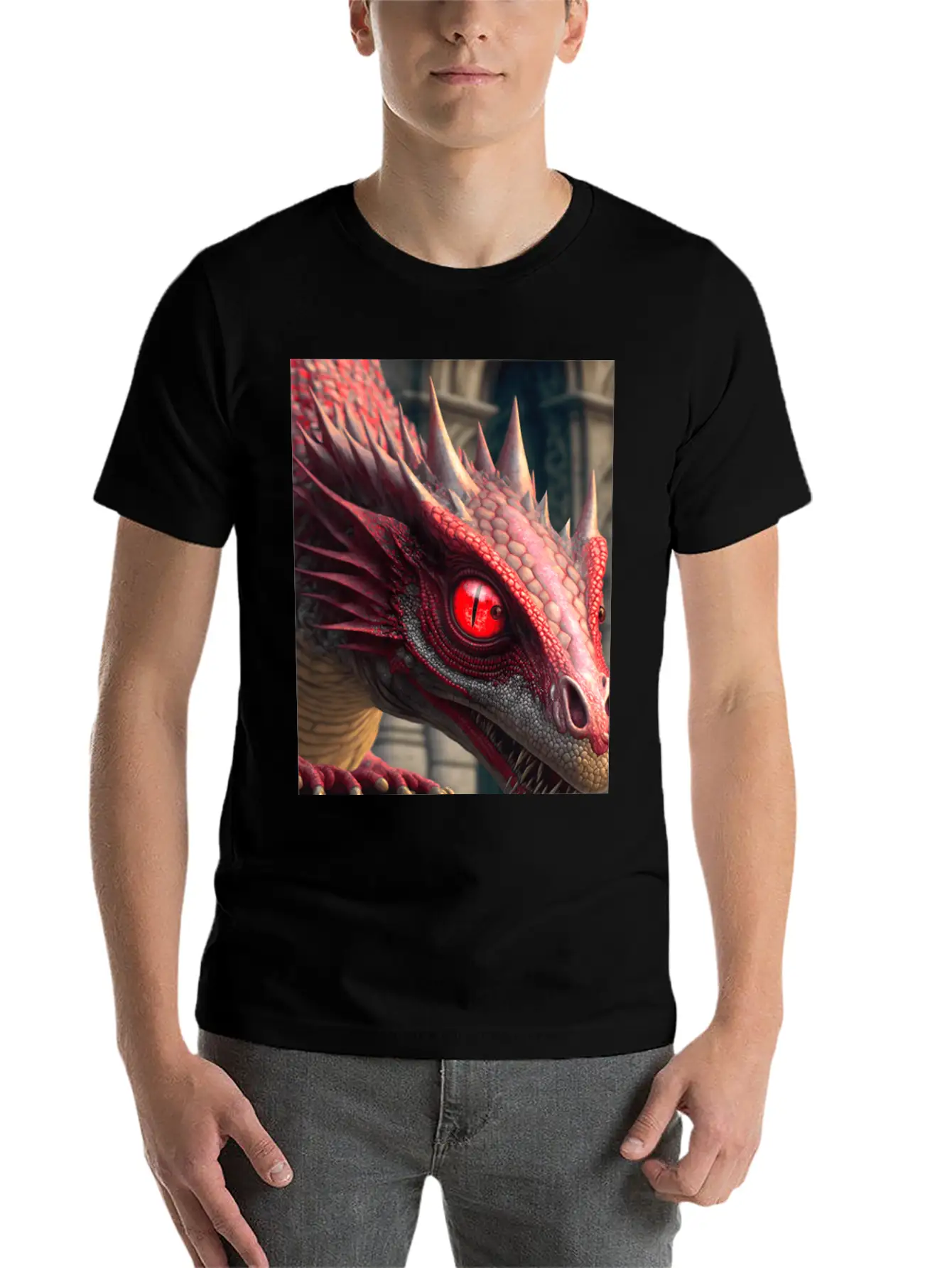 Mystical Dragon Head Unisex Casual T-Shirt – Clean Design For Daily Comfort