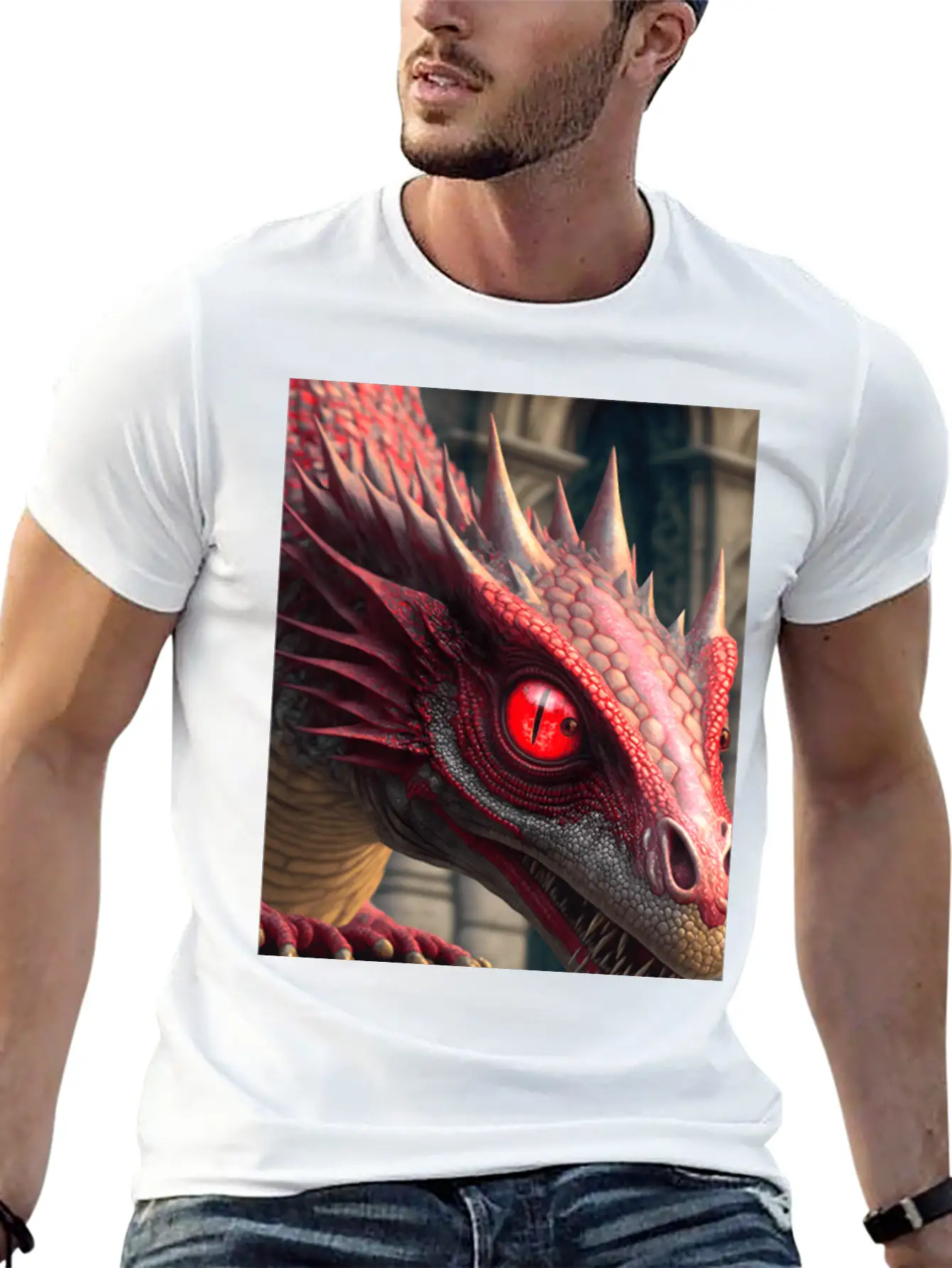 Mystical Dragon Head Unisex Casual T-Shirt – Clean Design For Daily Comfort