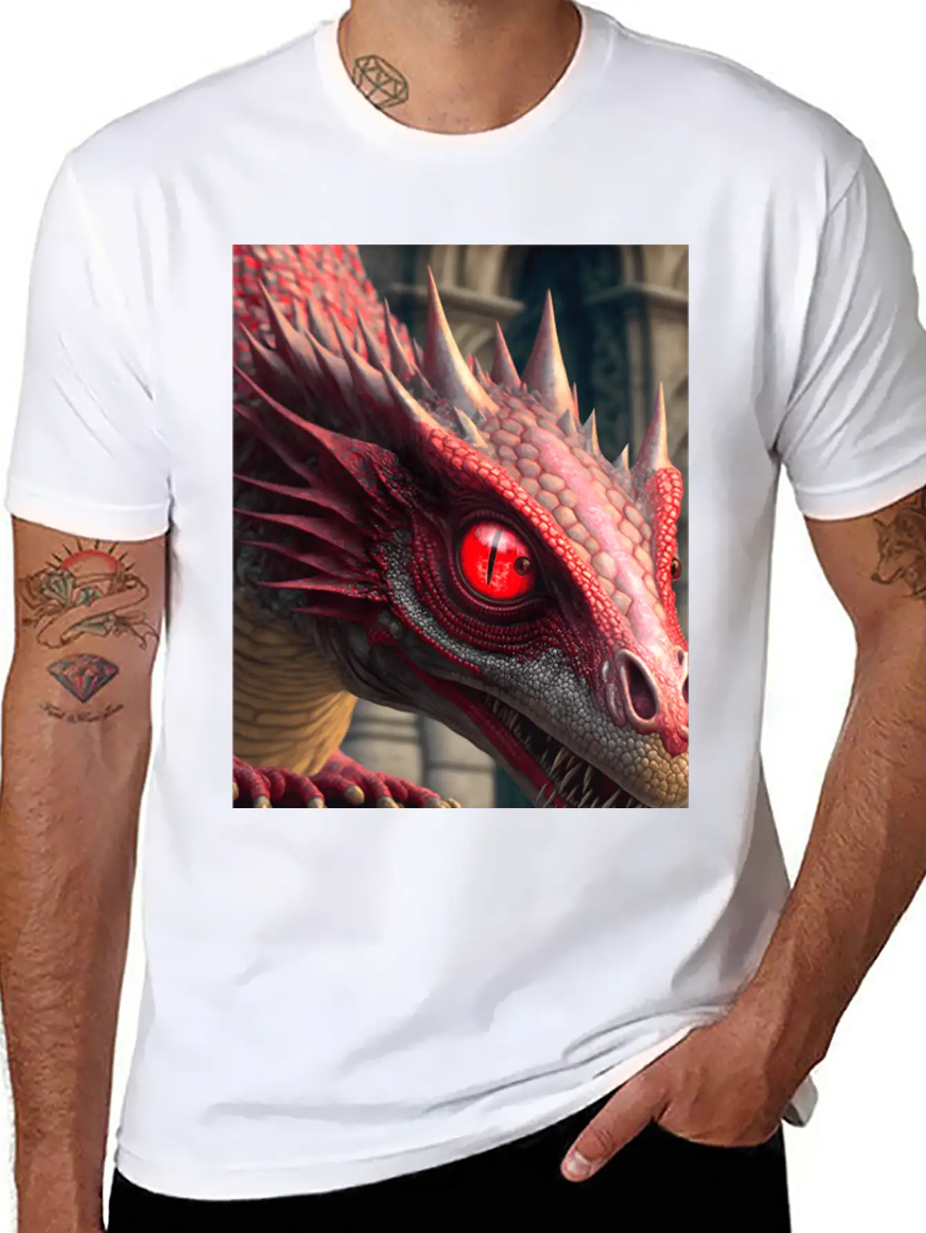 Mystical Dragon Head Unisex Casual T-Shirt – Clean Design For Daily Comfort