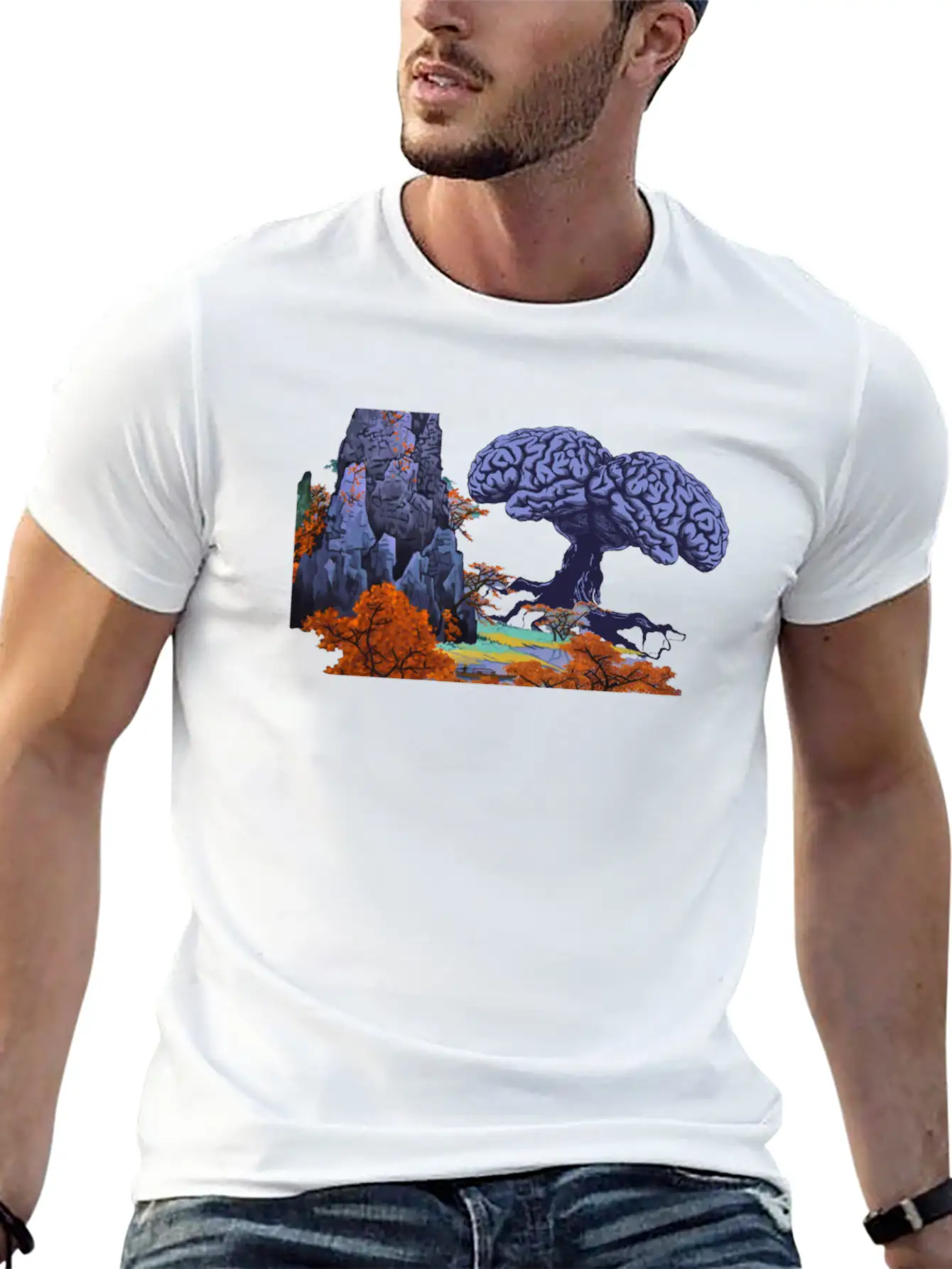 Mystical Forest With Brainbaum Soft Cotton Short Sleeve Tee – Unisex Wardrobe Staple
