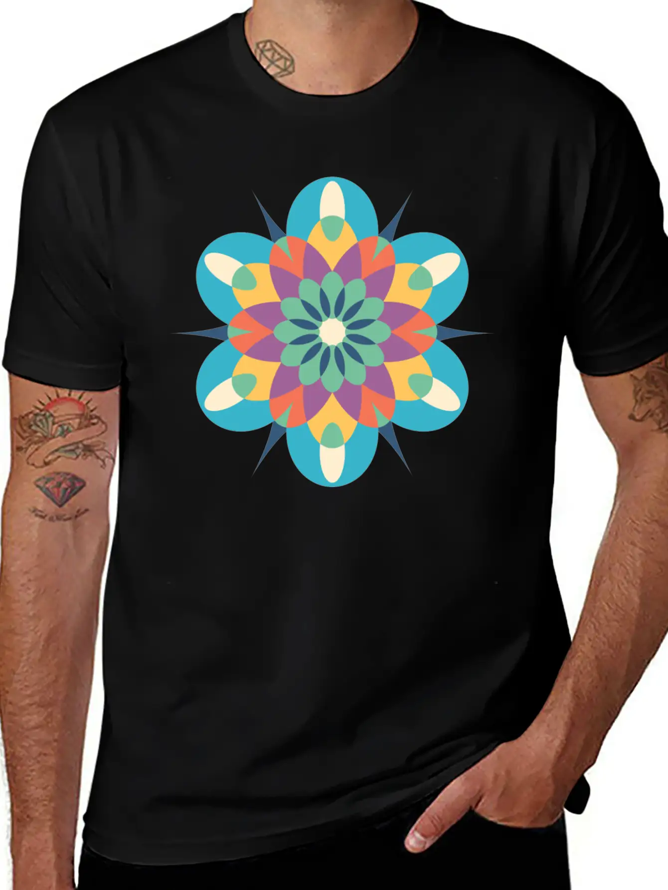 Mystical Mandala Modern Fit Casual T-Shirt – Clean And Versatile Design